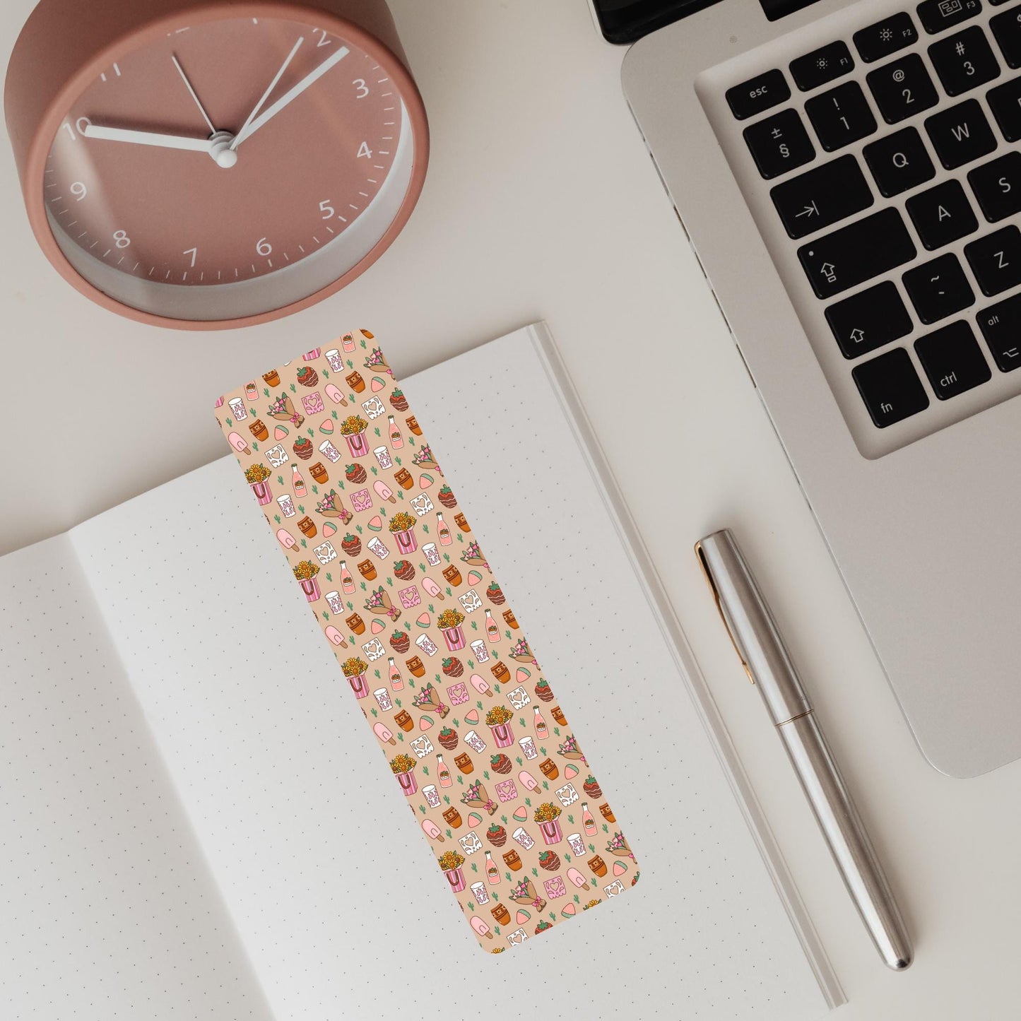 Cute Mexican Culture-Inspired Bookmark //Double-Sided Color, Papel Picado, Fresa, Glossy 2x8, Summer Vibes, Summer Read