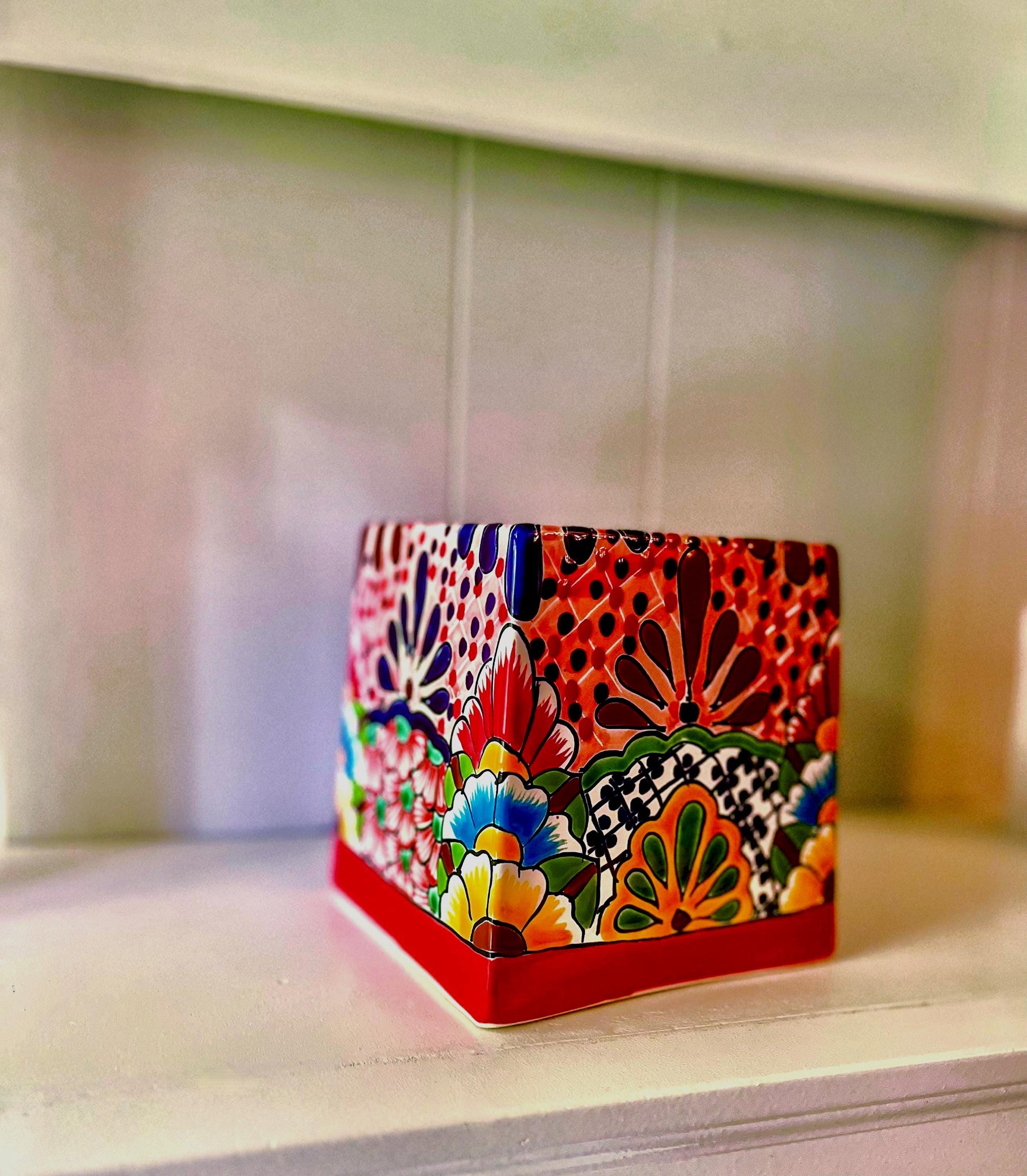 Talavera Tissue Box Cover Pink or Multicolor Made in Mexico Unique Artisan Home Decor Mexican Pottery Tissue Box Talavera Decor Handmade