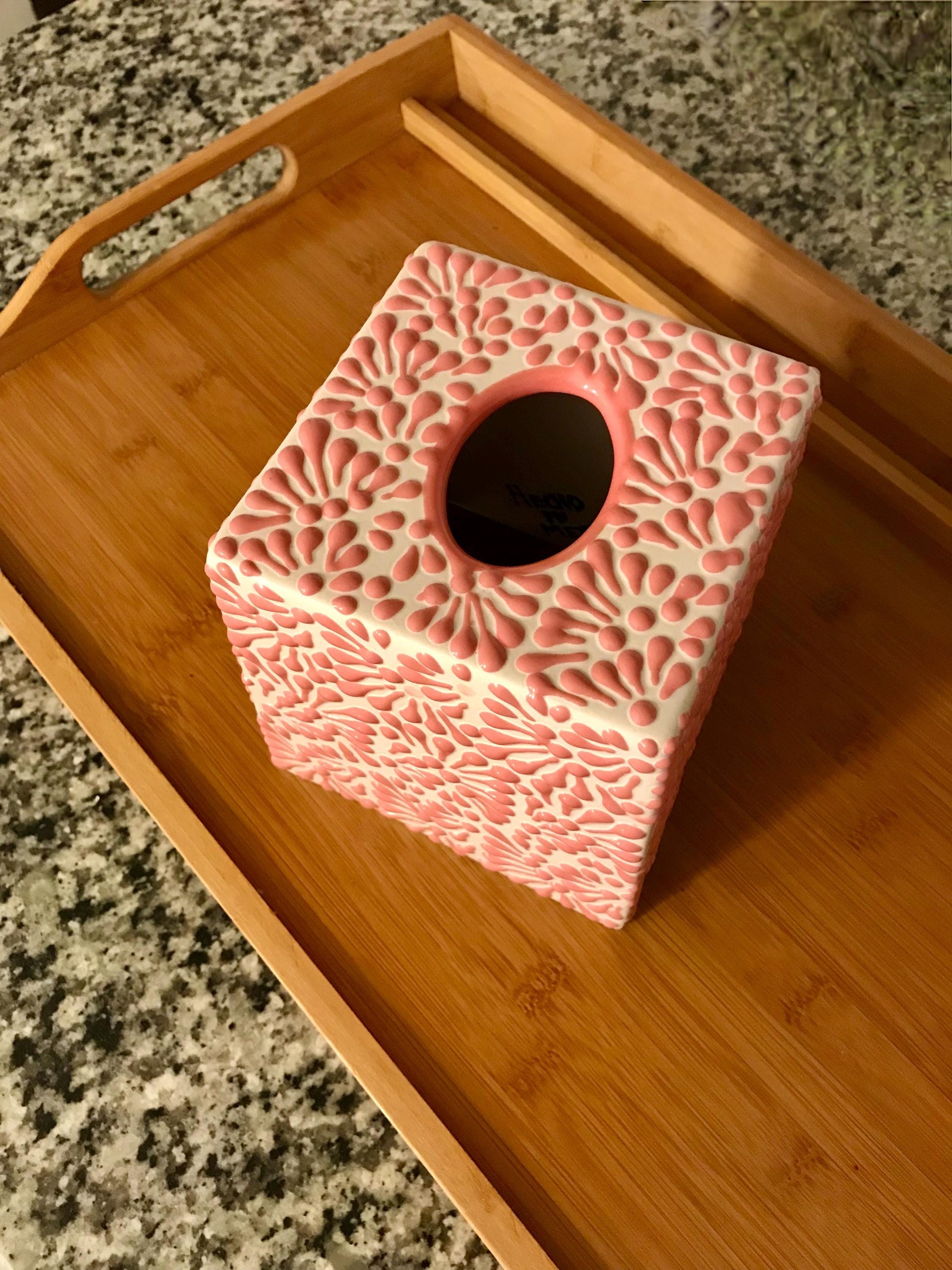 Talavera Tissue Box Cover Pink or Multicolor Made in Mexico Unique Artisan Home Decor Mexican Pottery Tissue Box Talavera Decor Handmade