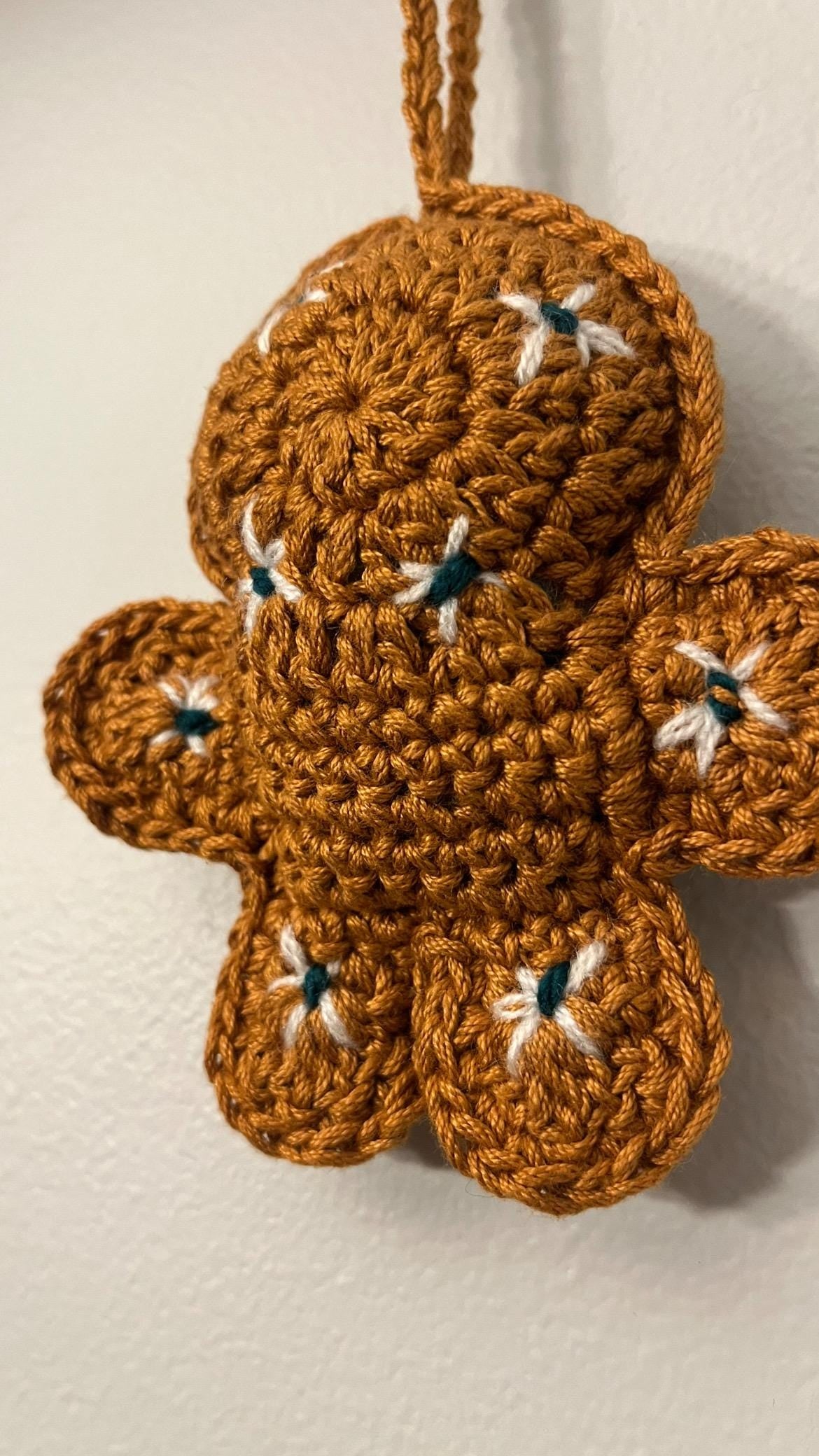 Mexican Gingerbread Crochet Ornament Handmade Bag Charm Keychain or Holiday Décor