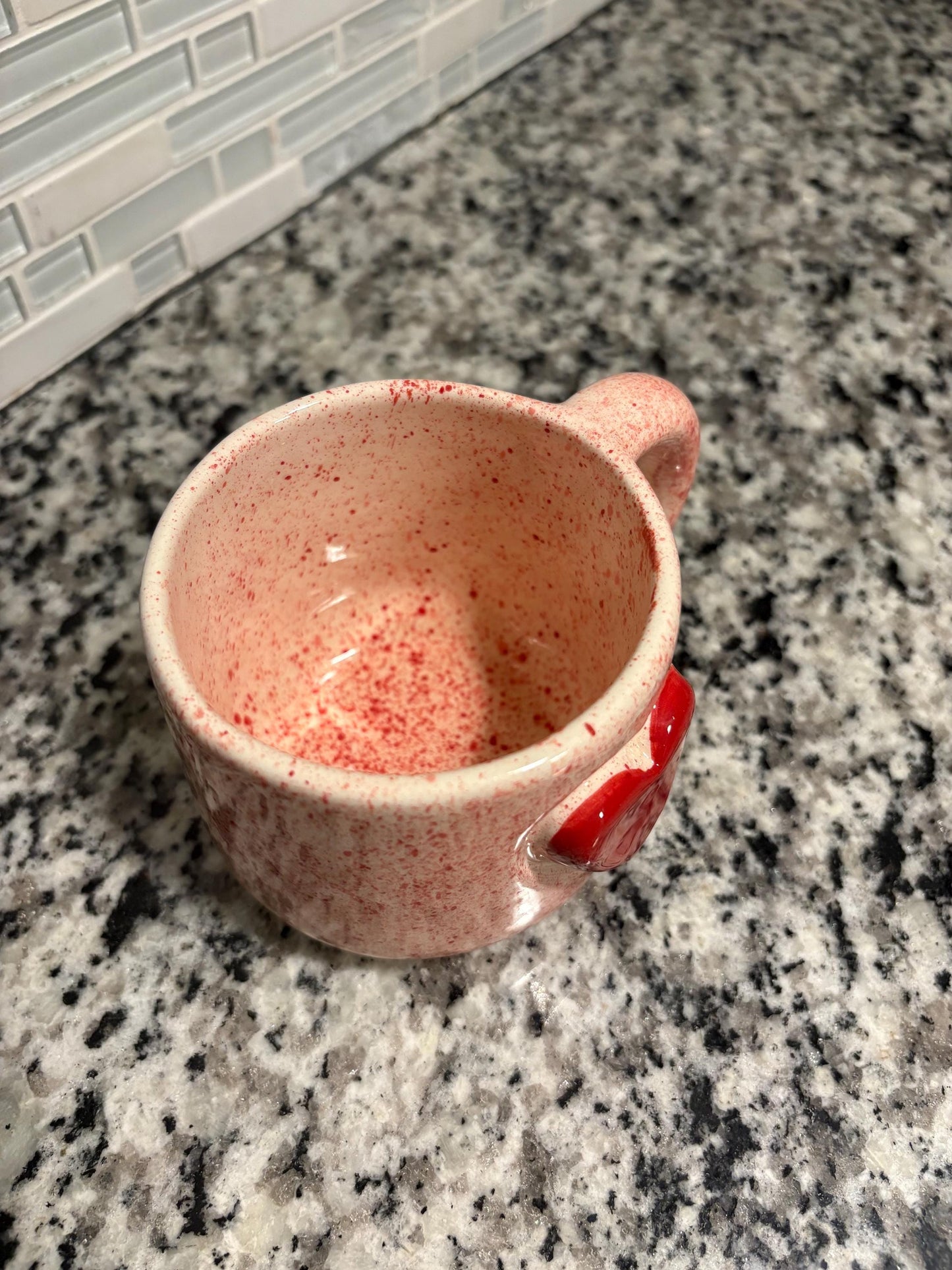 Pink Heart Mug 10 oz Handmade Ceramic Coffee Cup Made in Mexico Romantic Gift for Her Valentine’s Day Mug Mexican Pottery