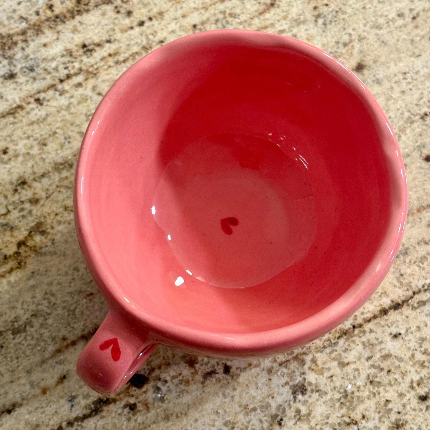 Pink Heart Mug Textured Ceramic Cup Subtle Heart Design Romantic Coffee Mug