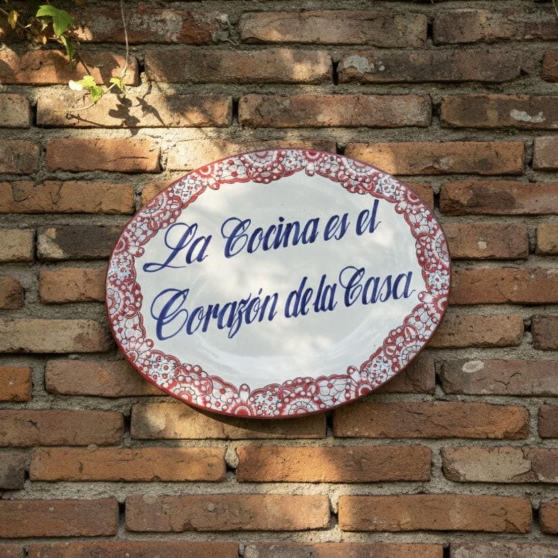 Handmade Talavera Wall Plate “La Cocina es el Corazón de la Casa” Mexican Ceramic Kitchen Wall Décor Made in Mexico