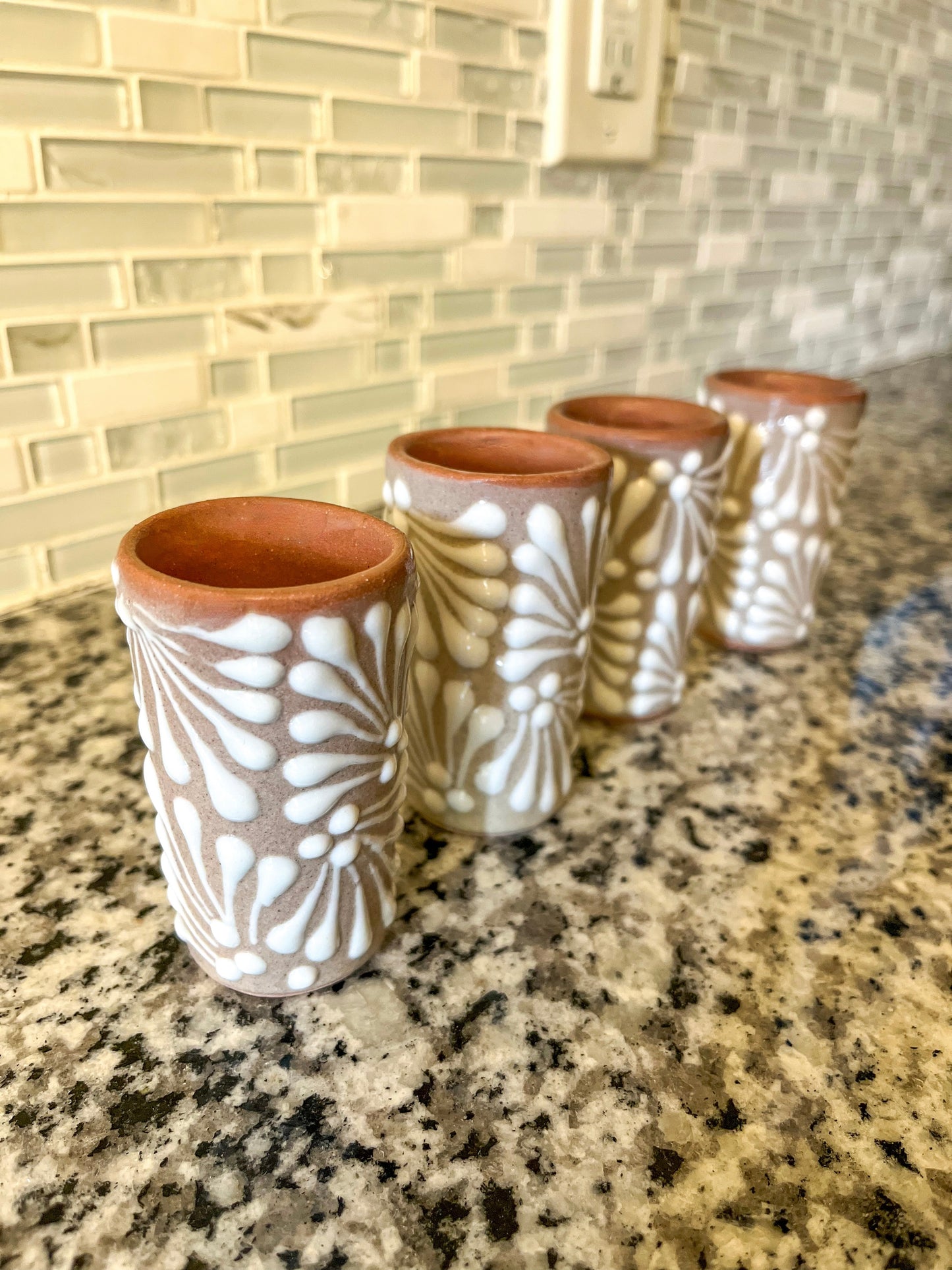Brown & White Shot Glass