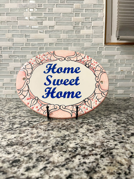 Charming Pink Talavera Wall Sign - HOME SWEET HOME