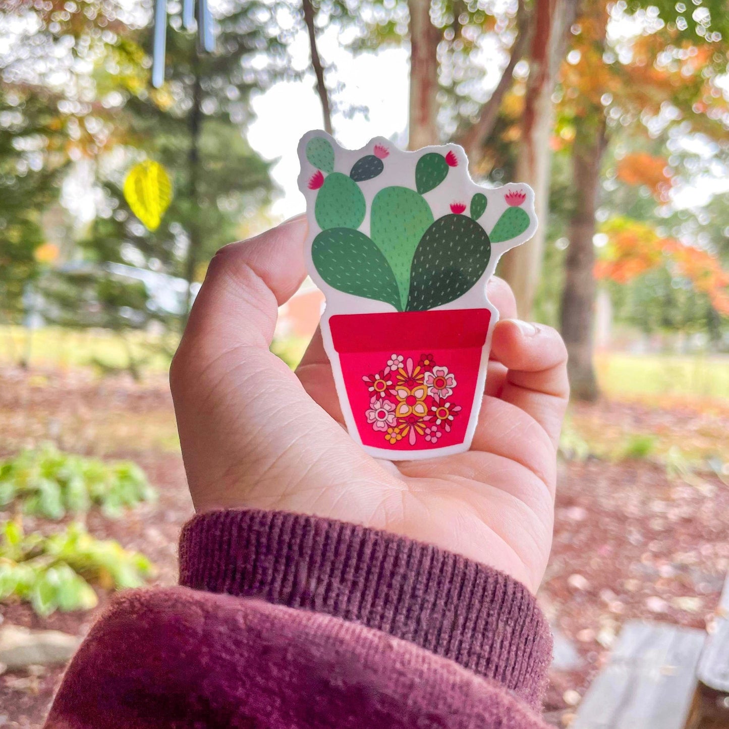 Hot Pink Cactus Sticker