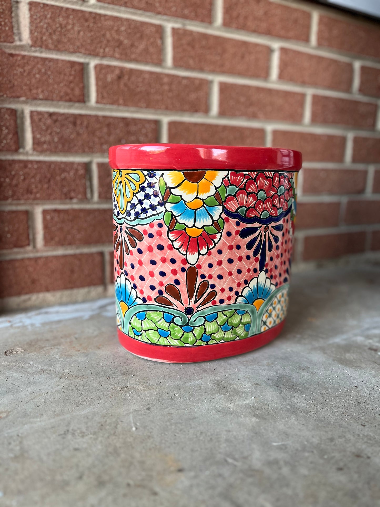 Talavera Trash Can