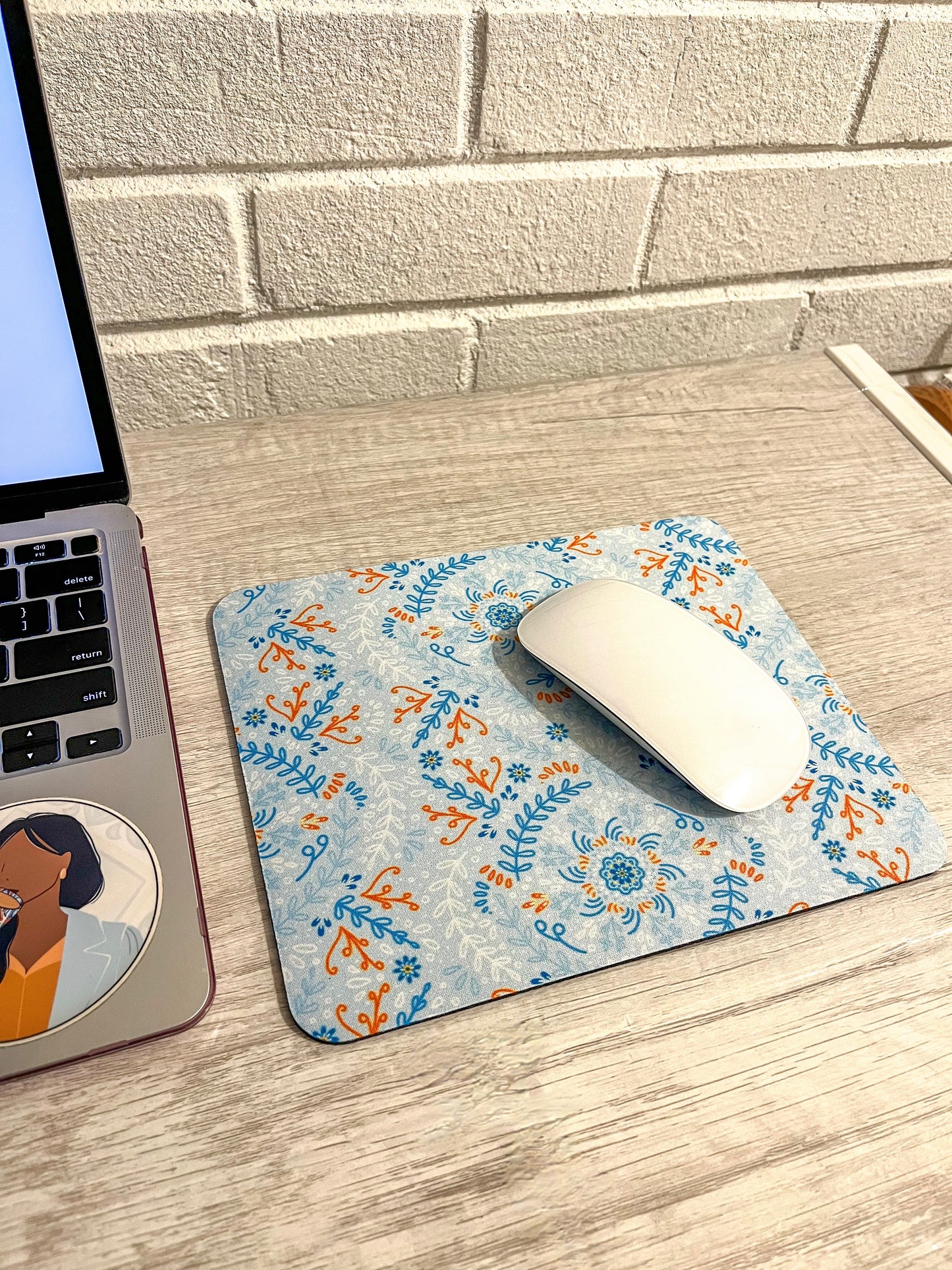 Bloom Lines: Mexican-Inspired Floral Mousepad