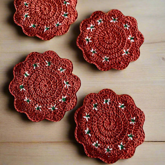 Mexican Barro Style Crochet Coaster 🌵