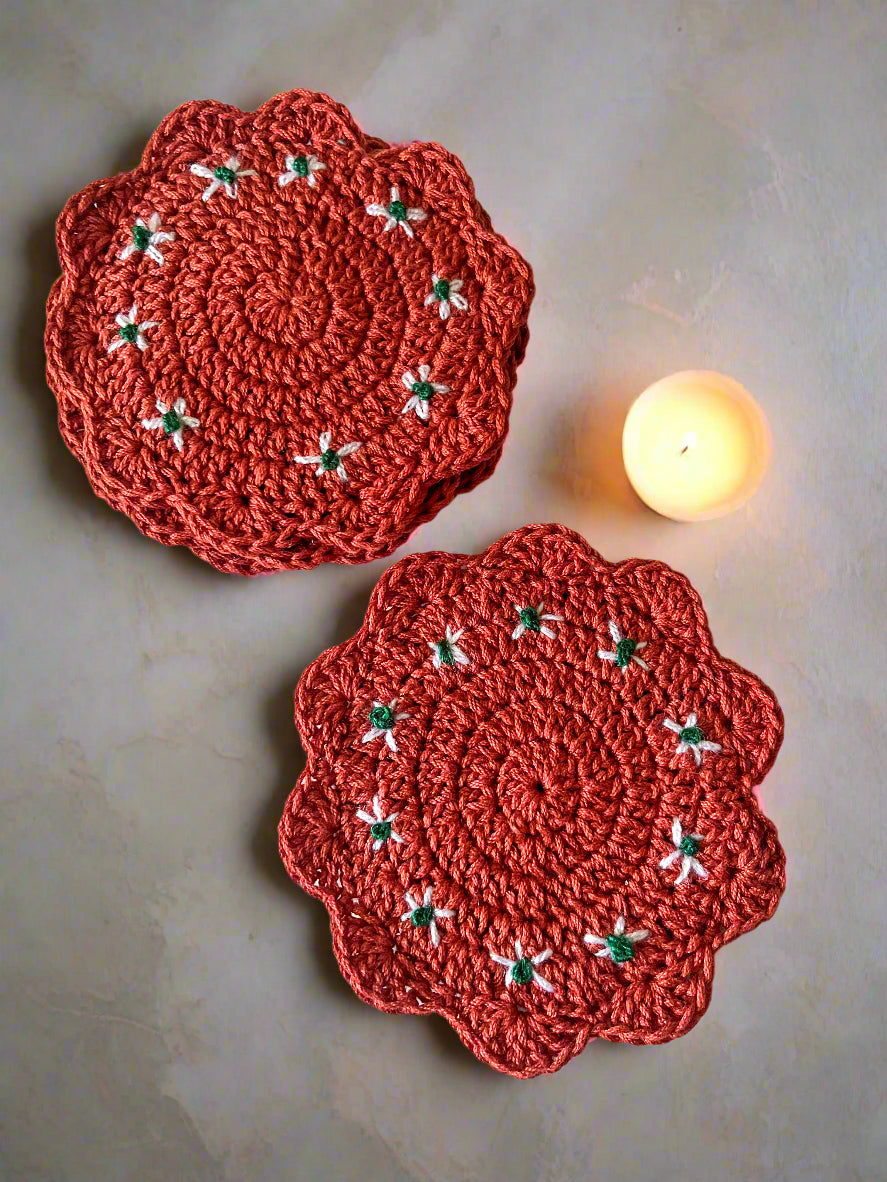 Mexican Barro Style Crochet Coaster 🌵