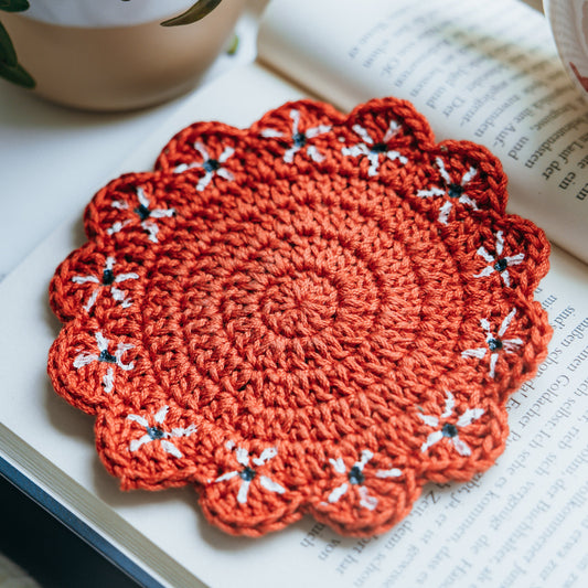 Mexican Barro Crochet Coaster 🌵💖