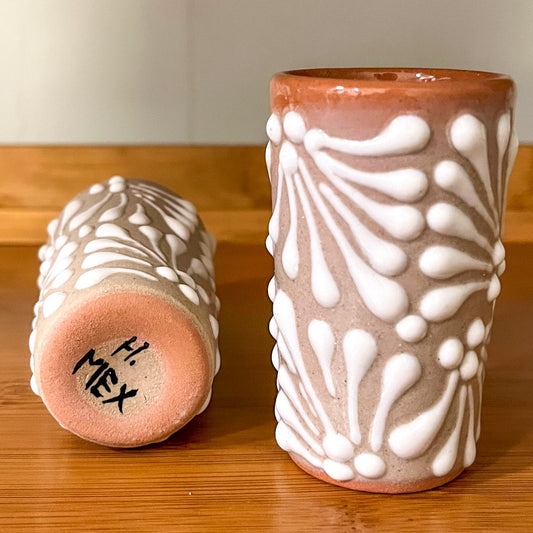 Brown & White Shot Glass