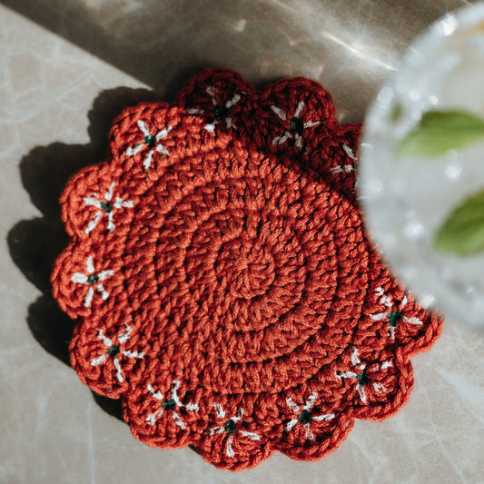 Barro Style Crochet Coaster 🌵