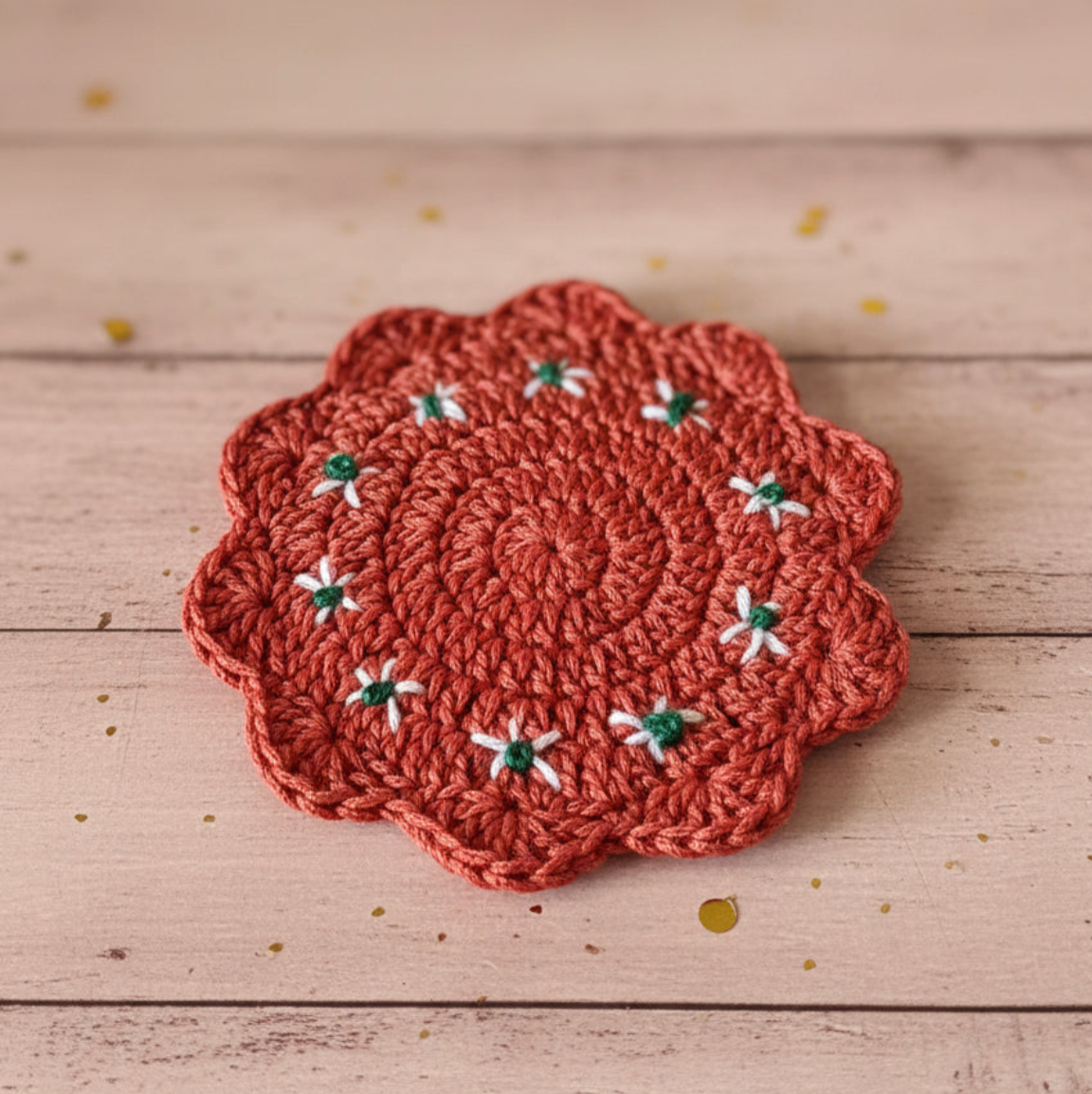 Mexican Barro Inspired Crochet Coaster 🌵 Set of 4