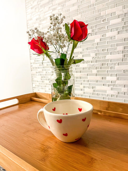Ceramic Heart Mug Teacup Style