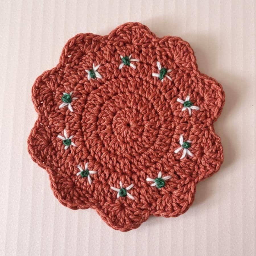Mexican Barro Style Crochet Coaster Mexican Home Decor Mexican Barro Crochet Handmade Coasters Kitchen Decor Coasters Mexican Style