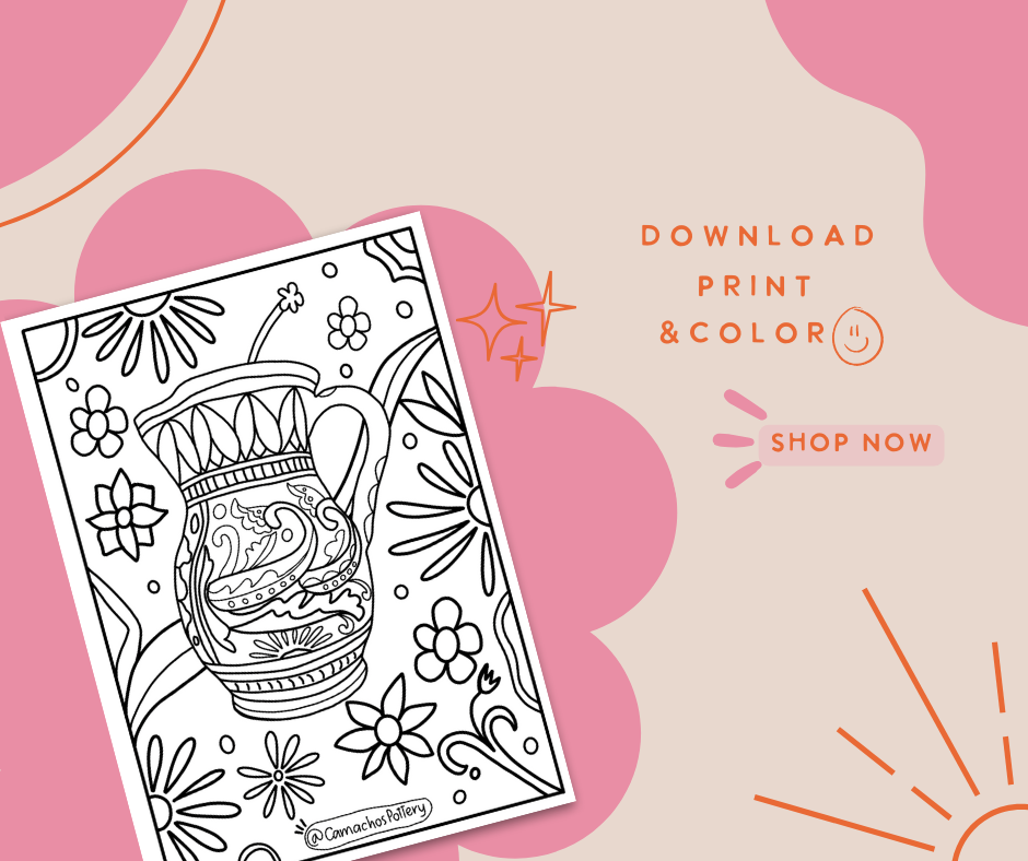 [DIGITAL]Mexican Pottery-Inspired Coloring Pages: A Journey into Vibrant Culture and Creativity