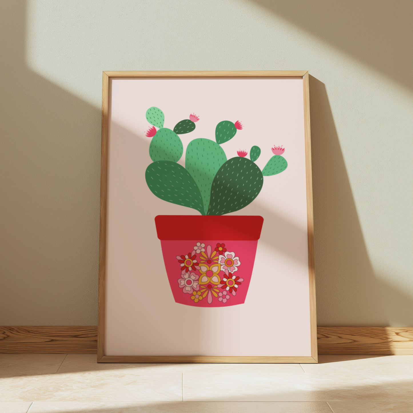 Pink Cactus Art Print