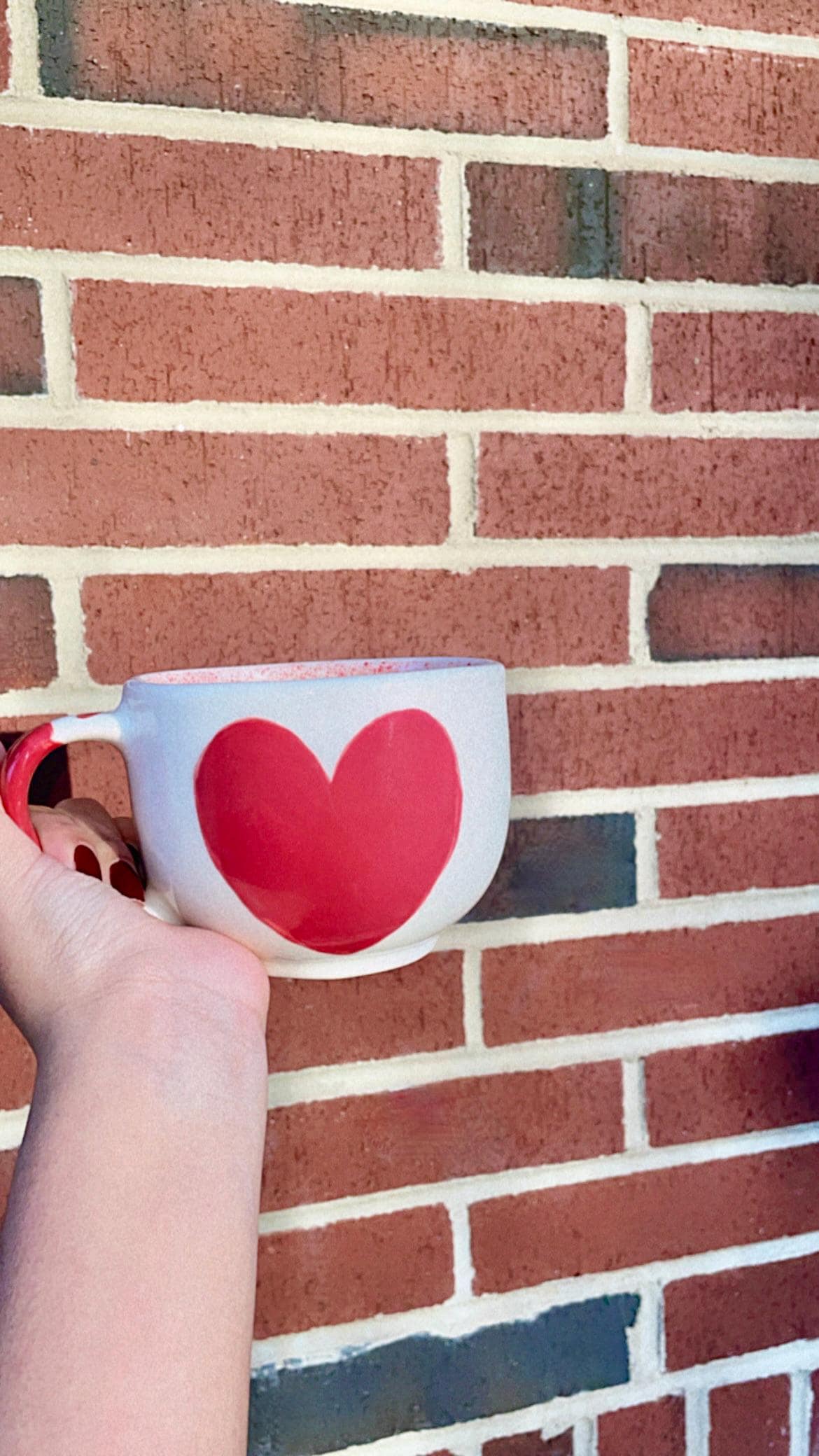 Handmade Ceramic Mug, Heart Design Coffee Cup, Ceramic Mug with Hearts, Ceramic Tea Cup, Cute Aesthetic Ceramic Mug, Coffee Lover, 16 oz