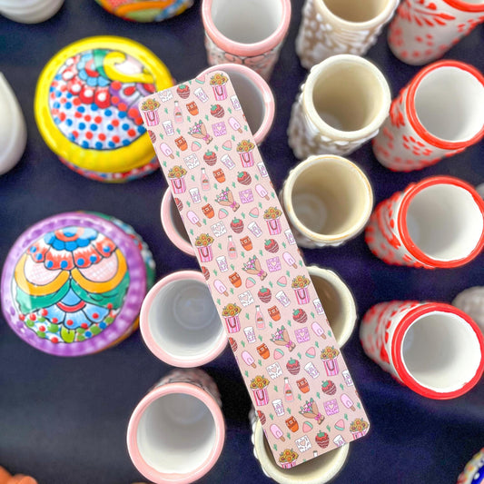 Cute Mexican Culture-Inspired Bookmark //Double-Sided Color, Papel Picado, Fresa, Glossy 2x8, Summer Vibes, Summer Read