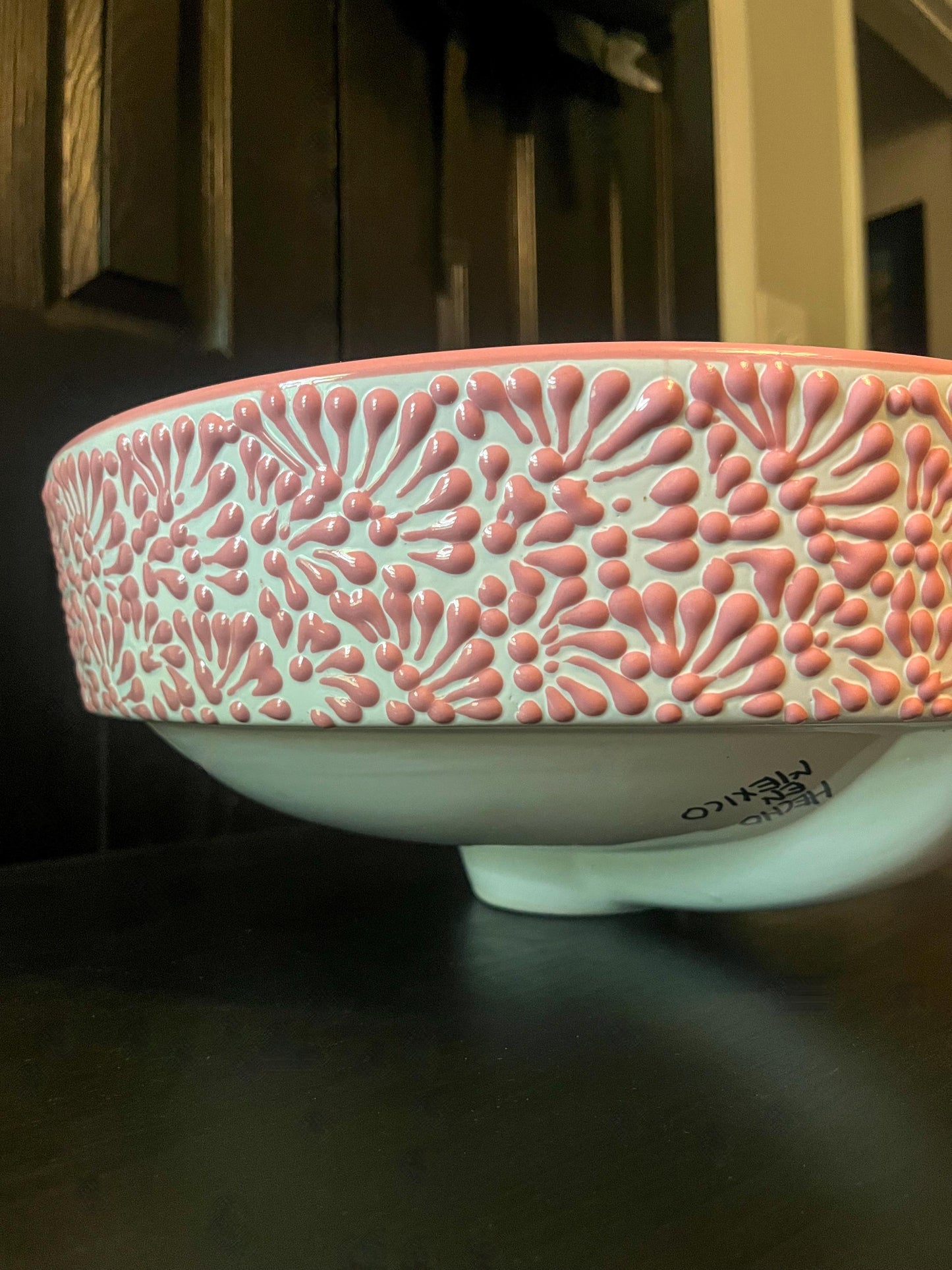 Pink Ceramic Sink Made in Mexico Bathroom Sink Mexican Pink Sink Boho Bathroom Decor Unique Vanity Basin