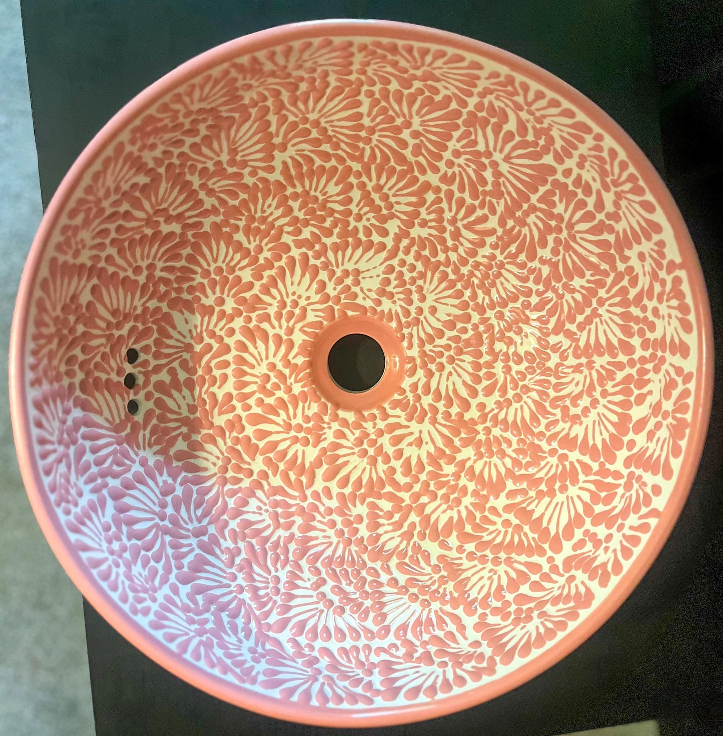 Pink Ceramic Sink Made in Mexico Bathroom Sink Mexican Pink Sink Boho Bathroom Decor Unique Vanity Basin