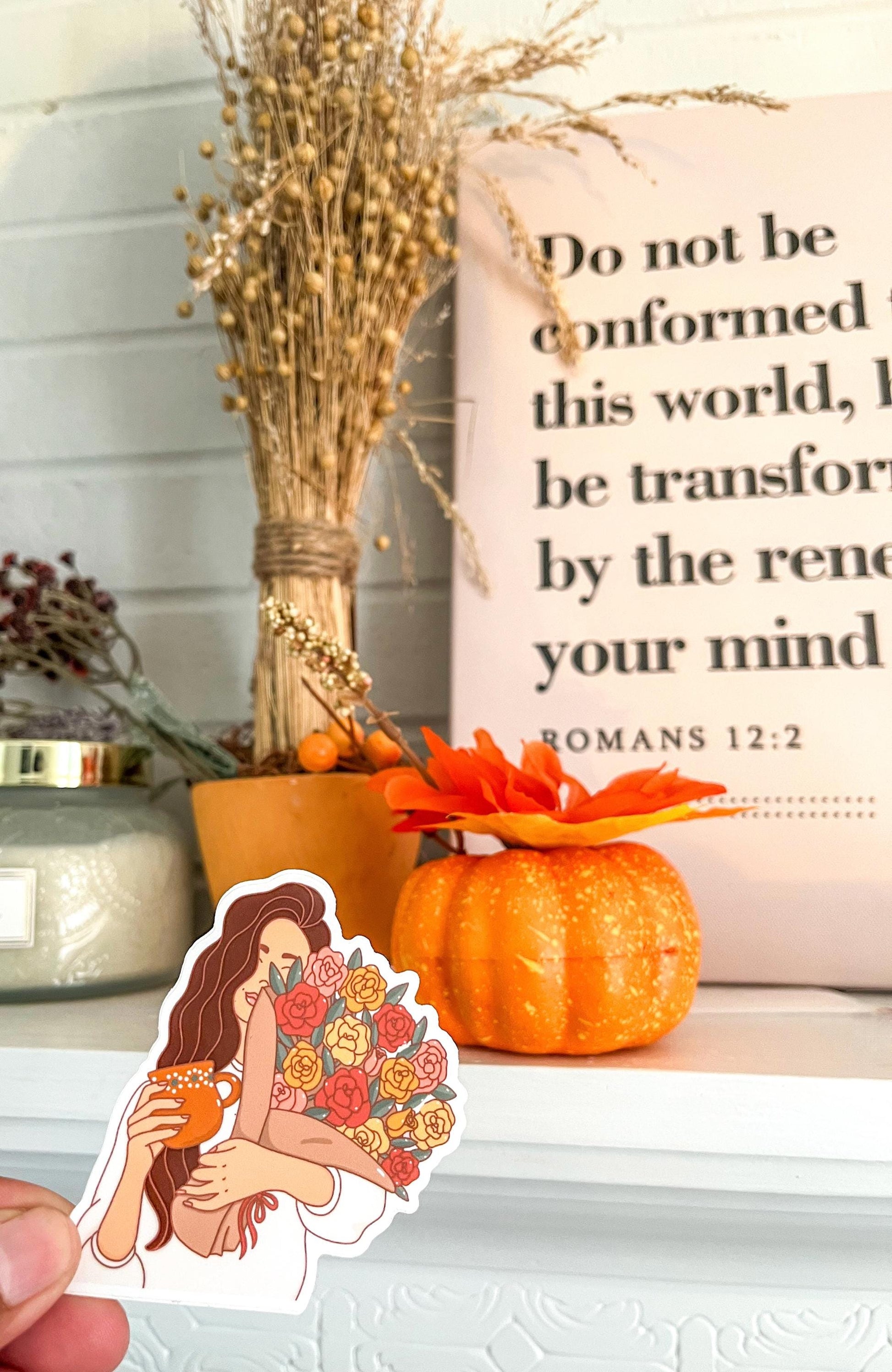 Mexican-Inspired Cozy Girl Sticker Barro Mug Red Roses Vinyl Waterproof Decal Ideal for Gifts Journals Water Bottles