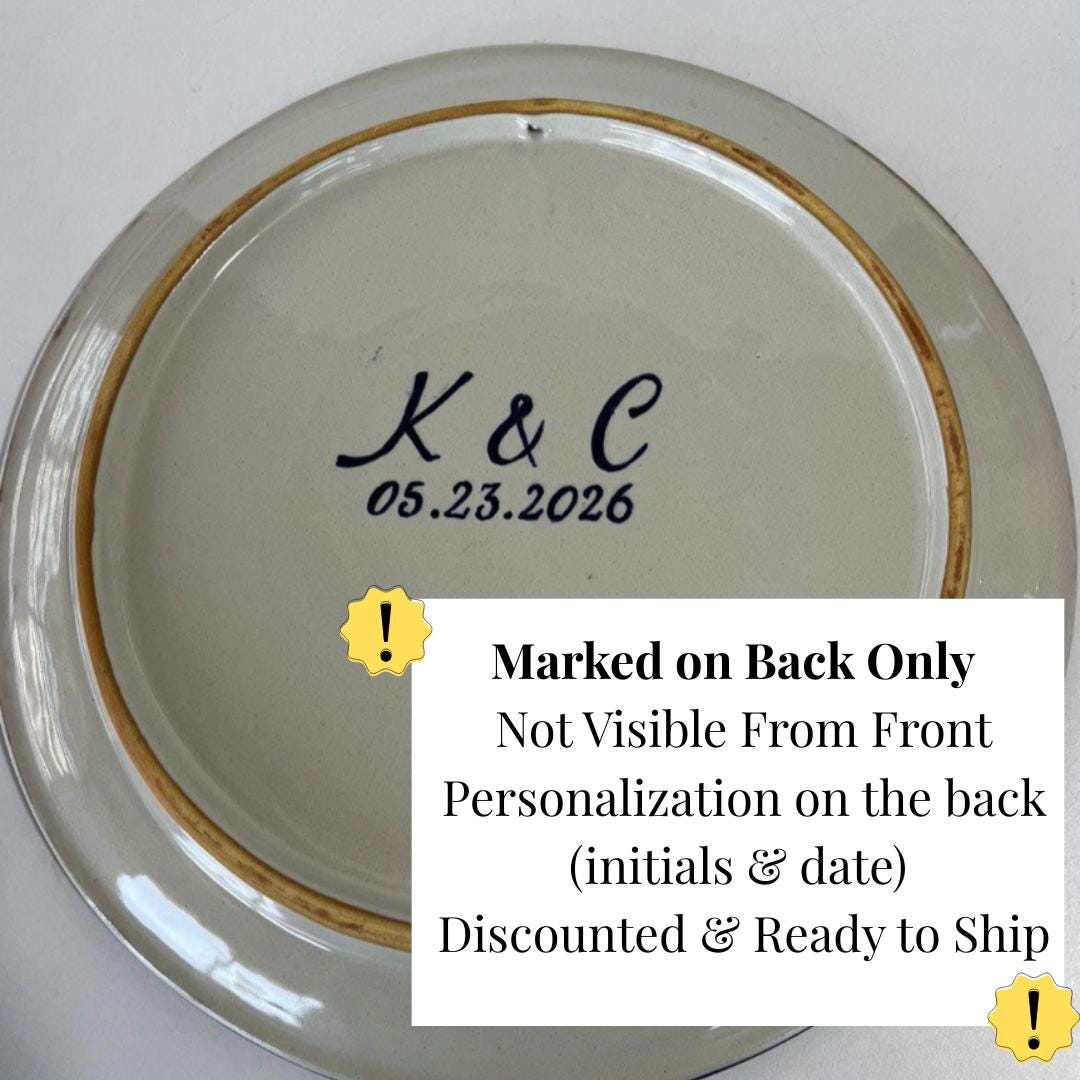 Hand Painted Mexican Ceramic Plate Ready to Ship Marked Back Artisan Barro Pottery One of a Kind Talavera Plates Mexican Pottery Cobalt