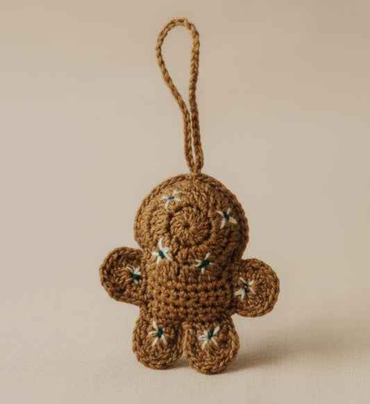 Mexican Gingerbread Crochet Ornament Handmade Bag Charm Keychain or Holiday Décor