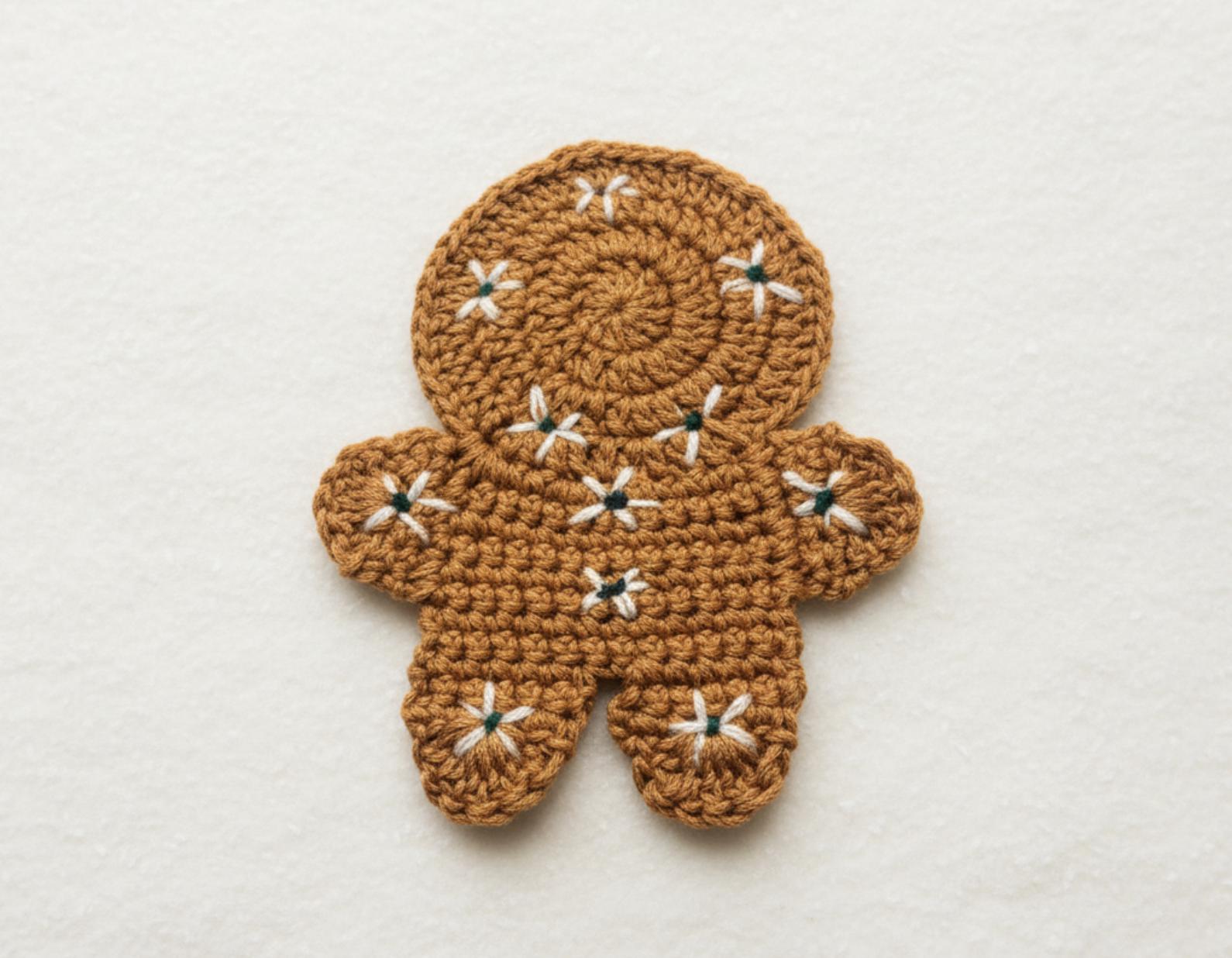 gingerbreadman crochet coaster mexican barro inspired coaster home decor