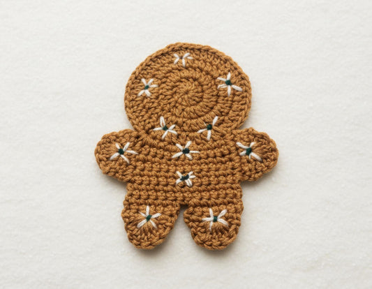 gingerbreadman crochet coaster mexican barro inspired coaster home decor