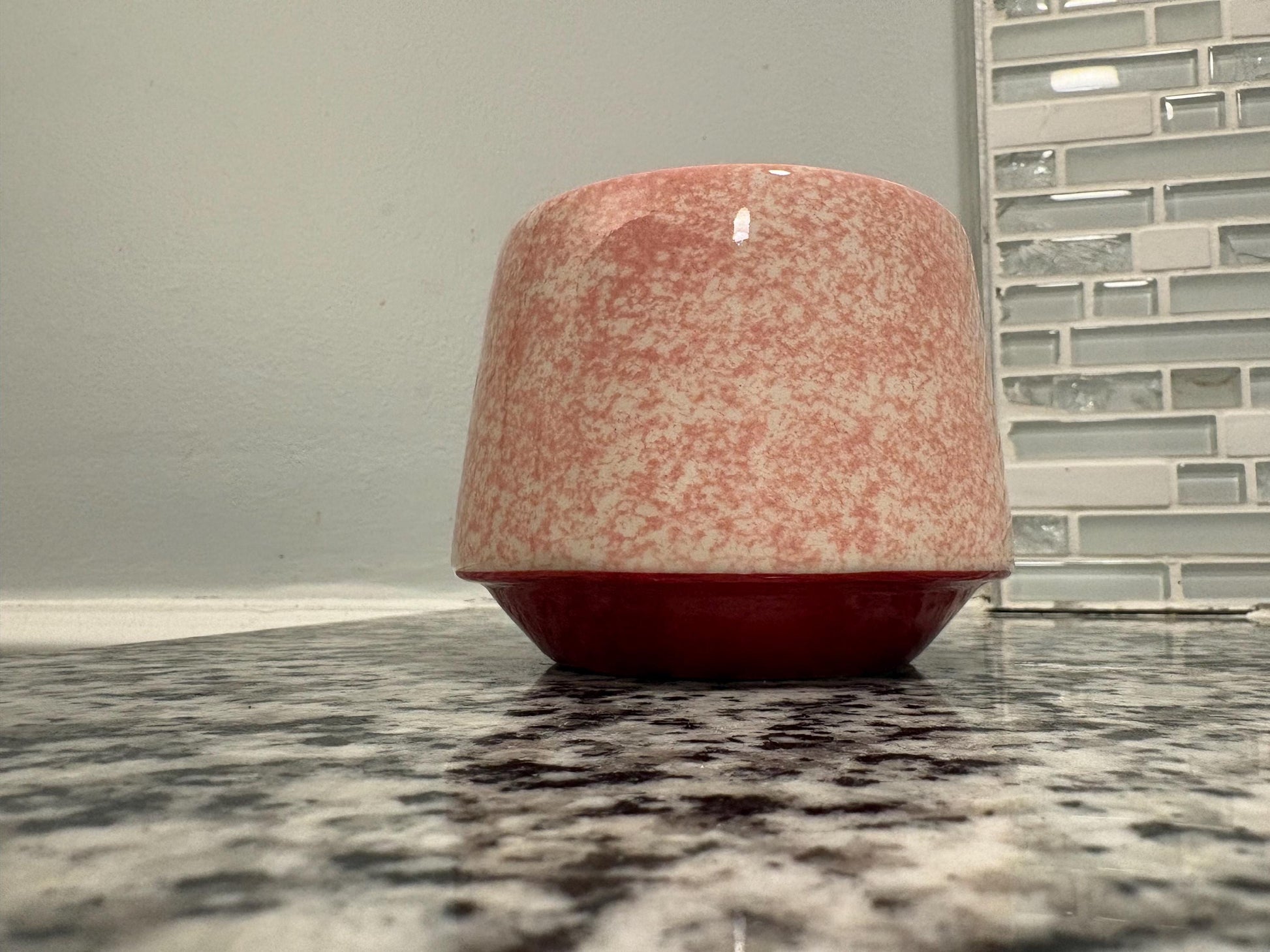 Pink Ceramic Mug Tiny Hearts Made in Mexico 12 oz