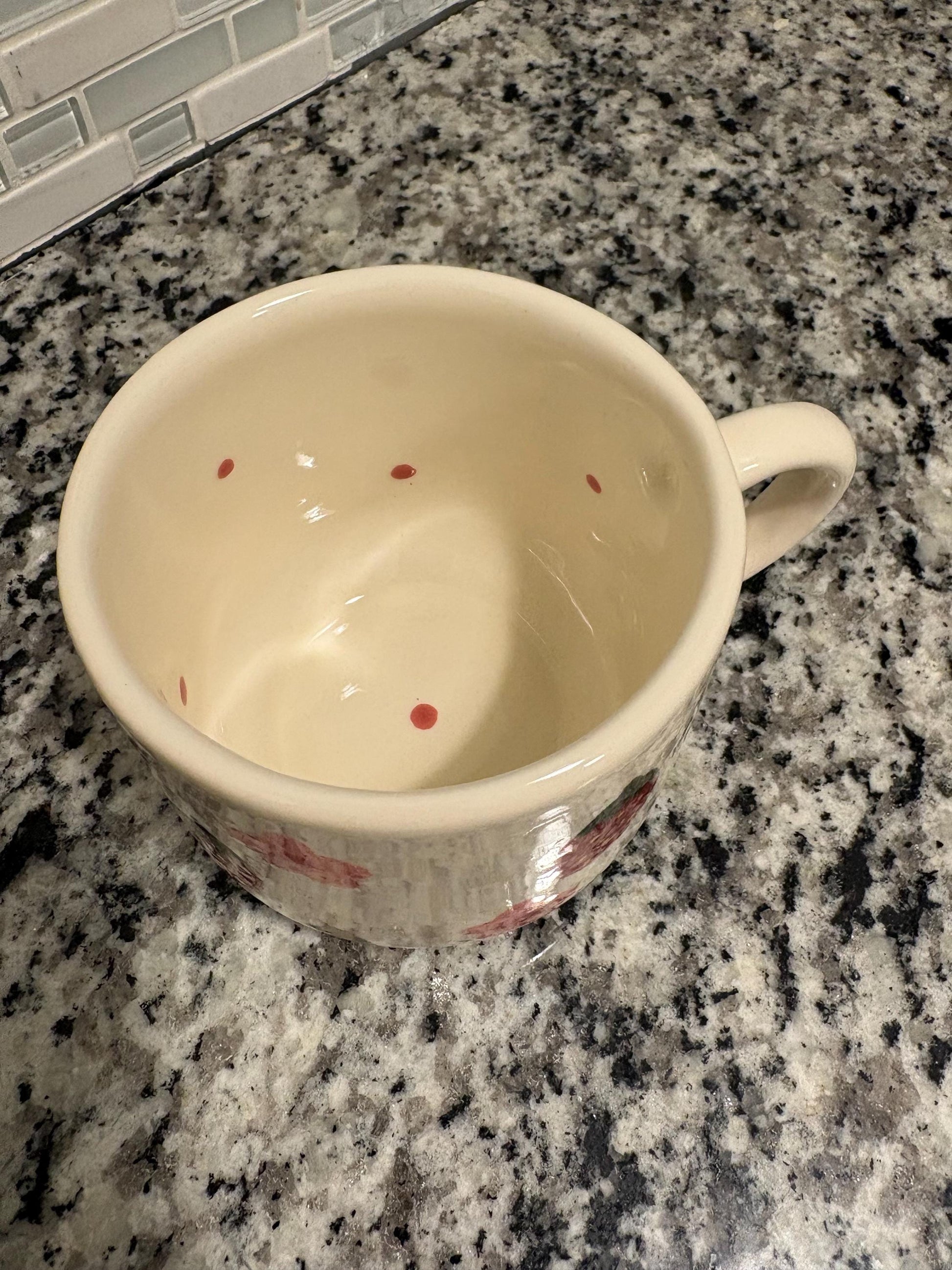 Hand-Painted Strawberry Ceramic Mug, Made in Mexico, 12 oz