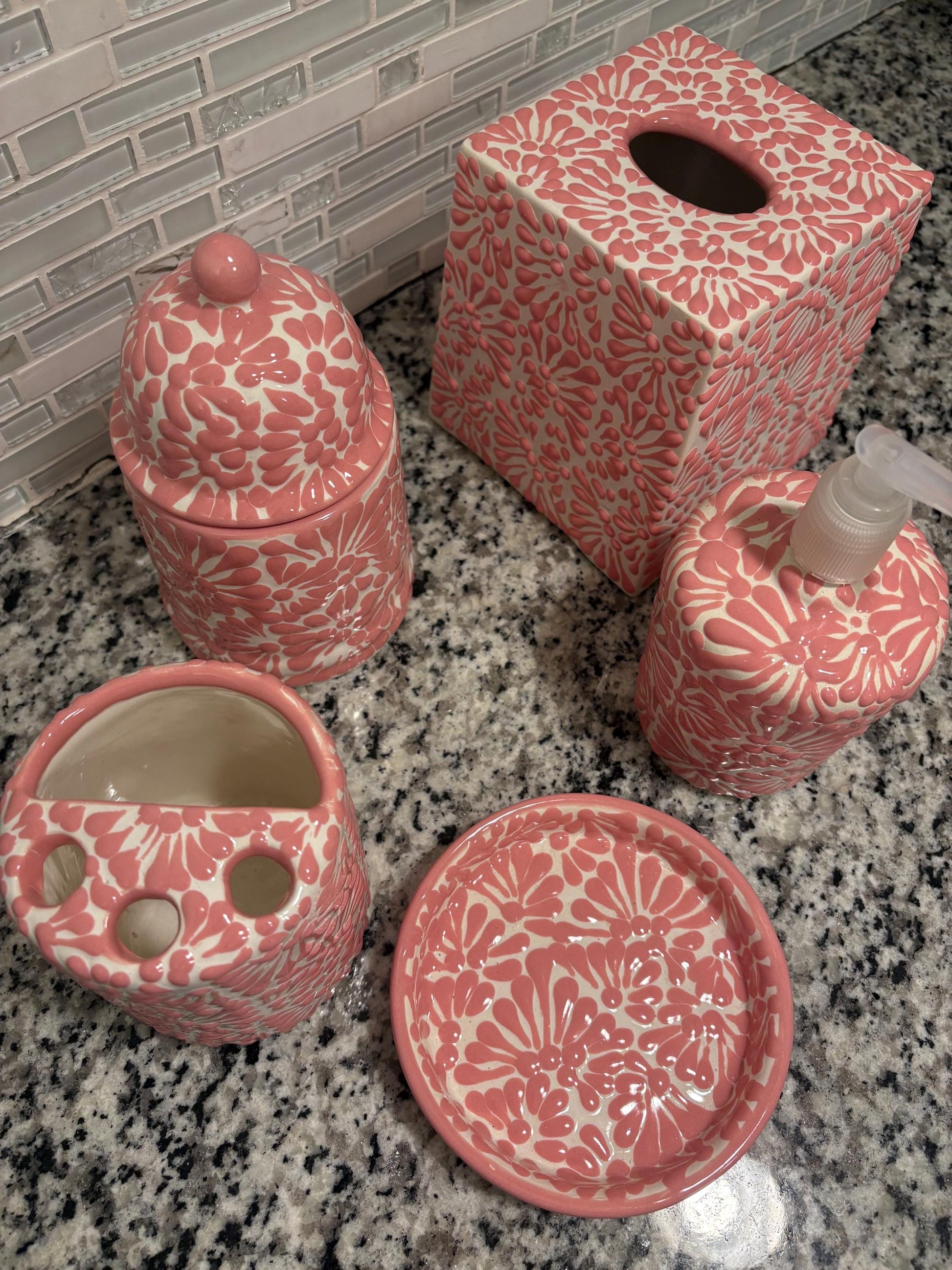 Pink Bathroom Decor Made in Mexico
