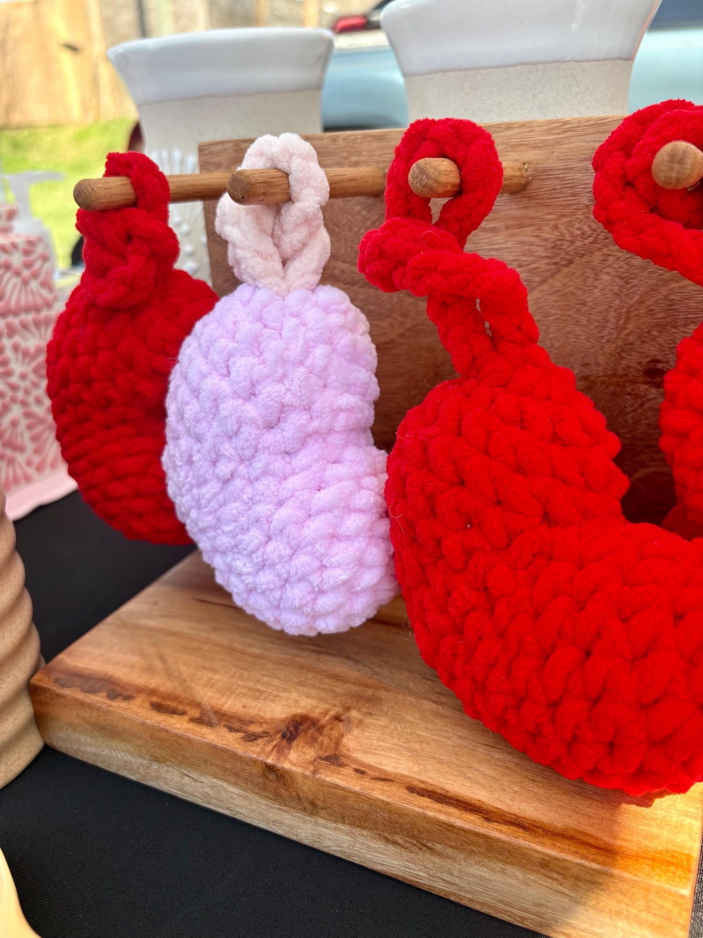 Handmade Heart Crochet Hanging Valentine Gift Idea