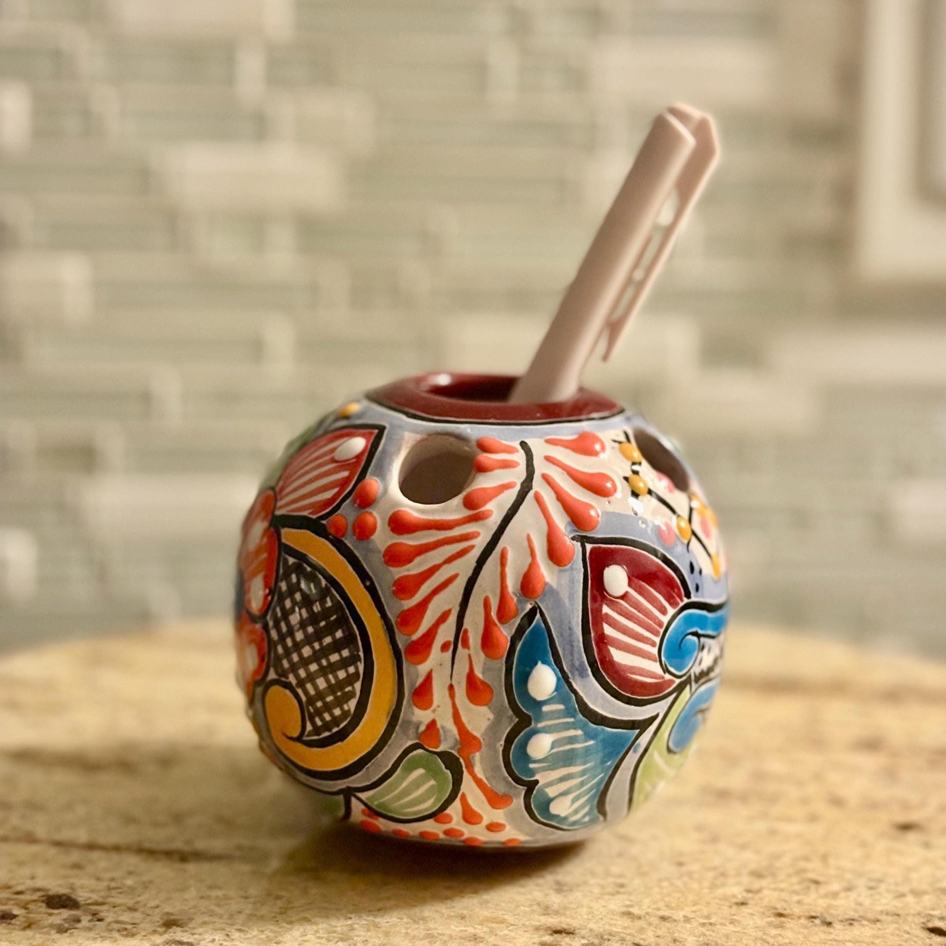 Talavera Pencil Holder Made in Mexico