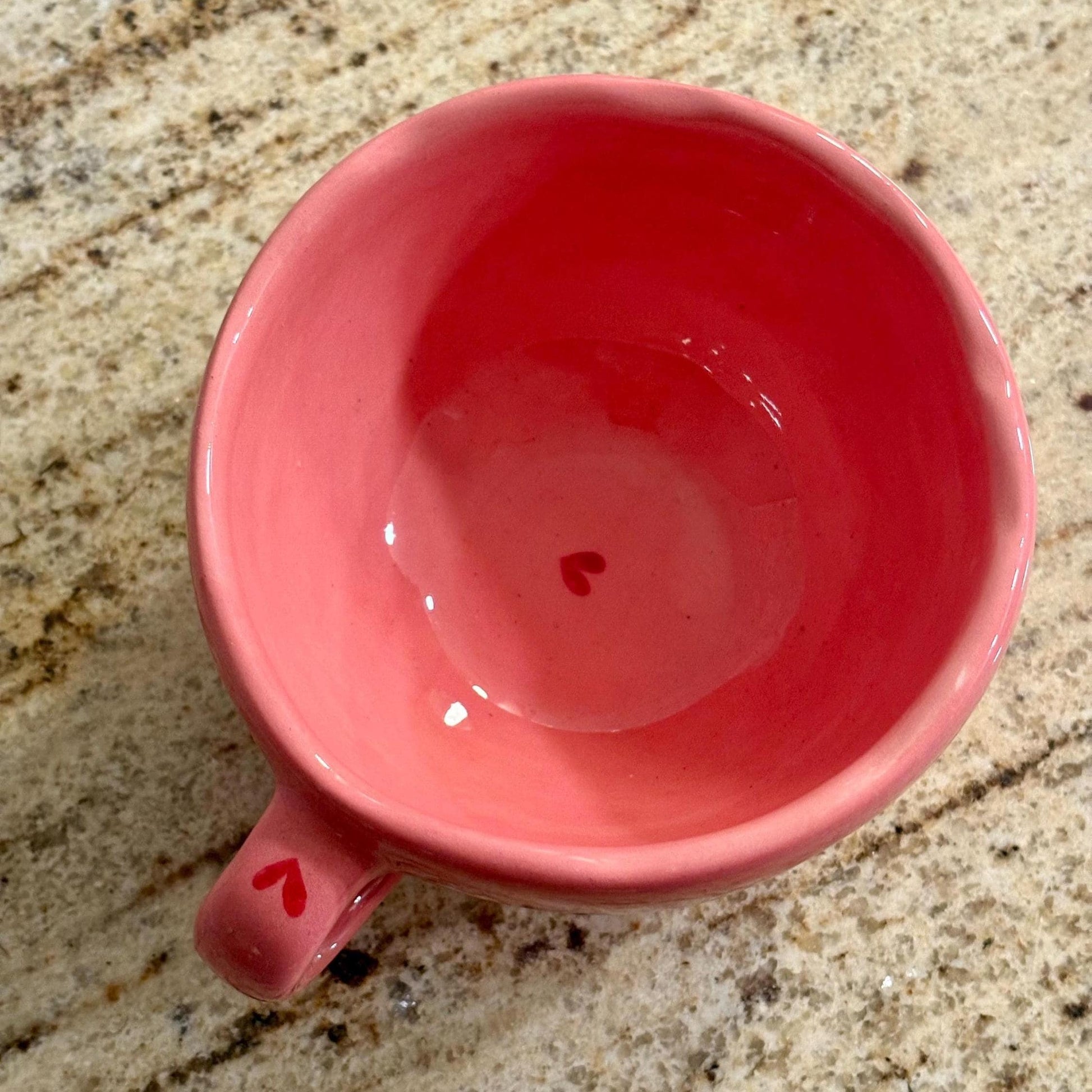 Pink Heart Mug Textured Ceramic Cup Subtle Heart Design Romantic Coffee Mug