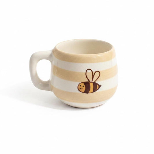 striped ceramic bee mug made in mexico