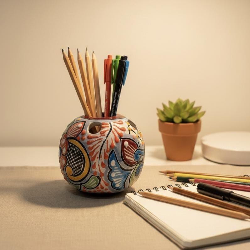 Talavera Pencil Holder Made in Mexico