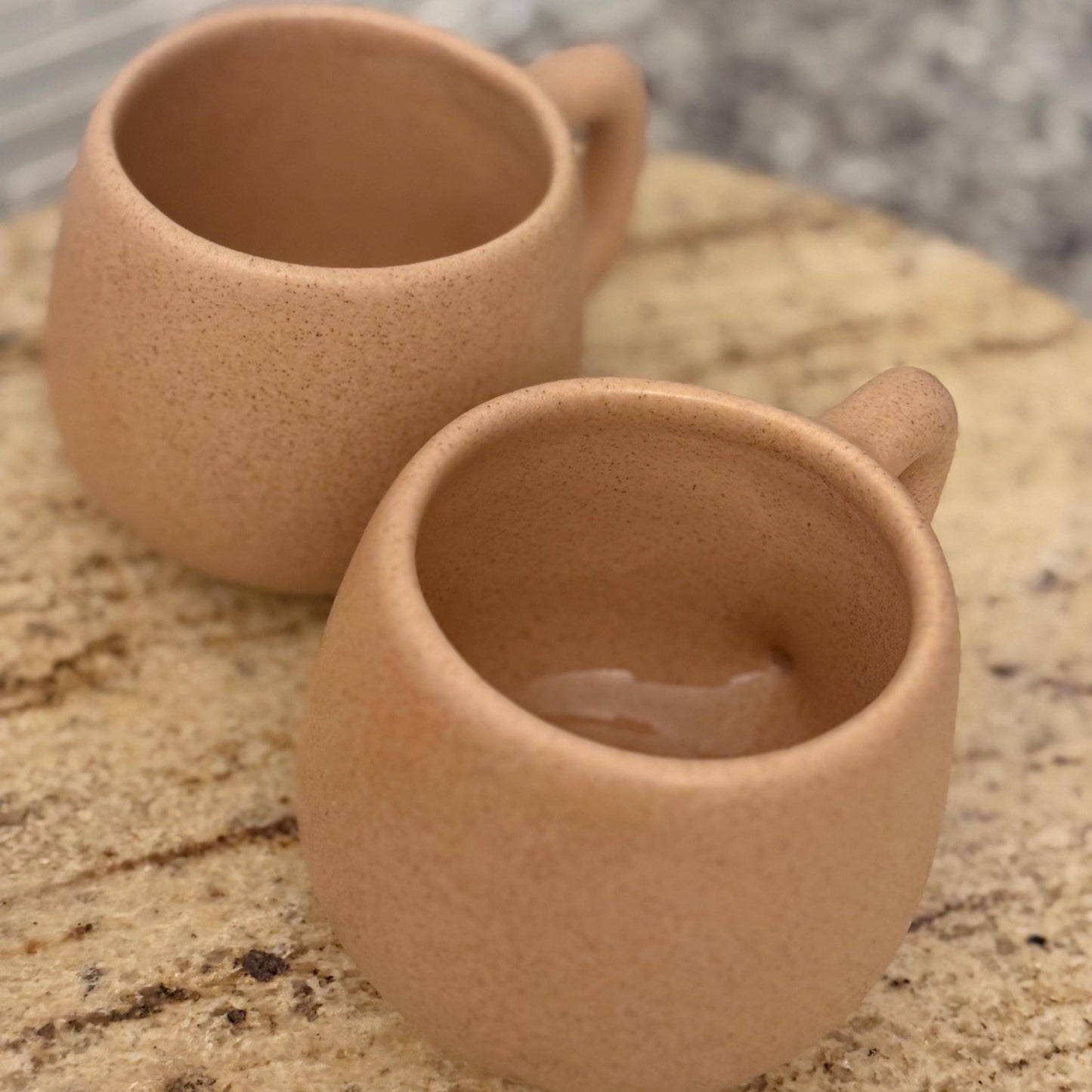 Speckled Ceramic Mug 10 oz Rounded Handmade Mexican Pottery Coffee Cup