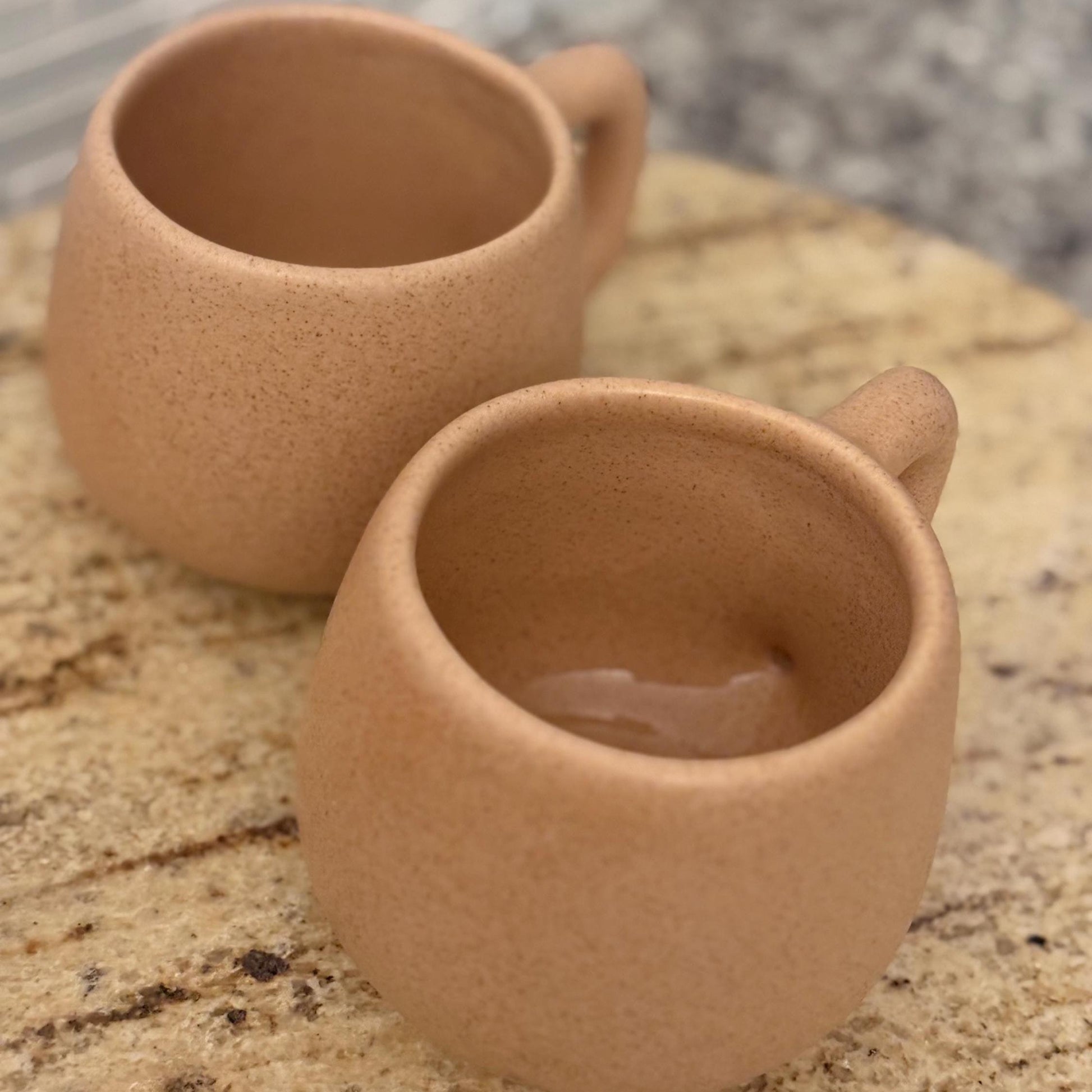 Speckled Ceramic Mug 10 oz Rounded Handmade Mexican Pottery Coffee Cup