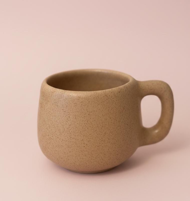 Speckled Ceramic Mug 10 oz Rounded Handmade Mexican Pottery Coffee Cup