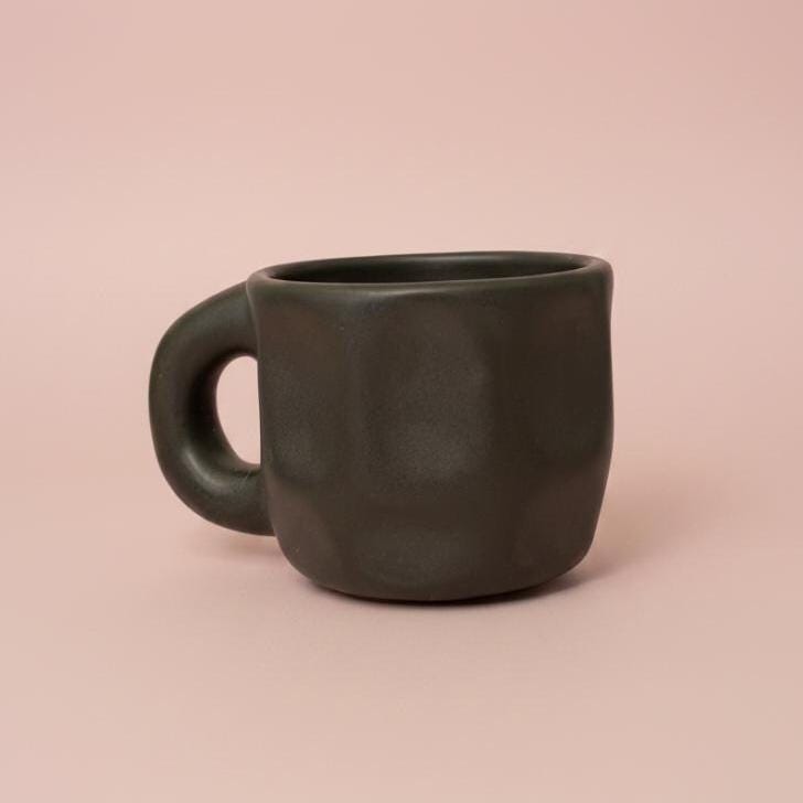 modern ceramic mug 8 oz Matte Black & Brown Coffee Cup High-Fired Mexican Pottery Mug Artisan Mug Made in Mexico