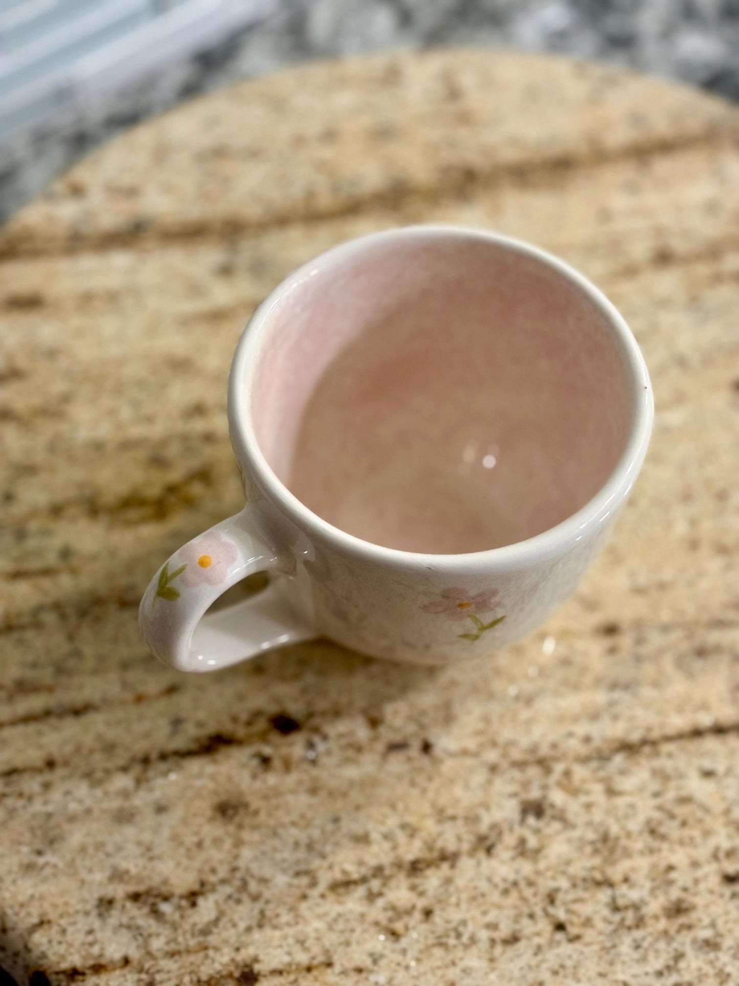 Hand-Painted Ceramic Mug: 8 oz Floral Latte Cup (Handmade in Mexico)