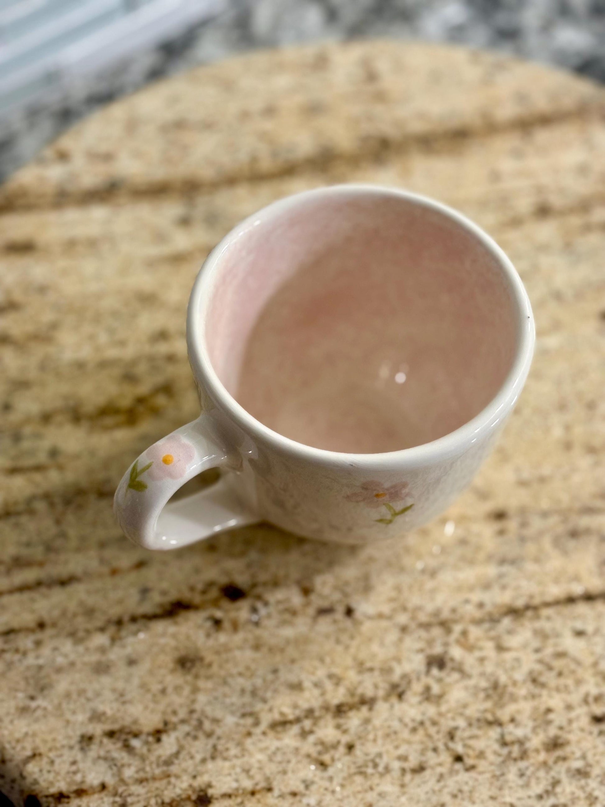 Hand-Painted Ceramic Mug: 8 oz Floral Latte Cup (Handmade in Mexico)