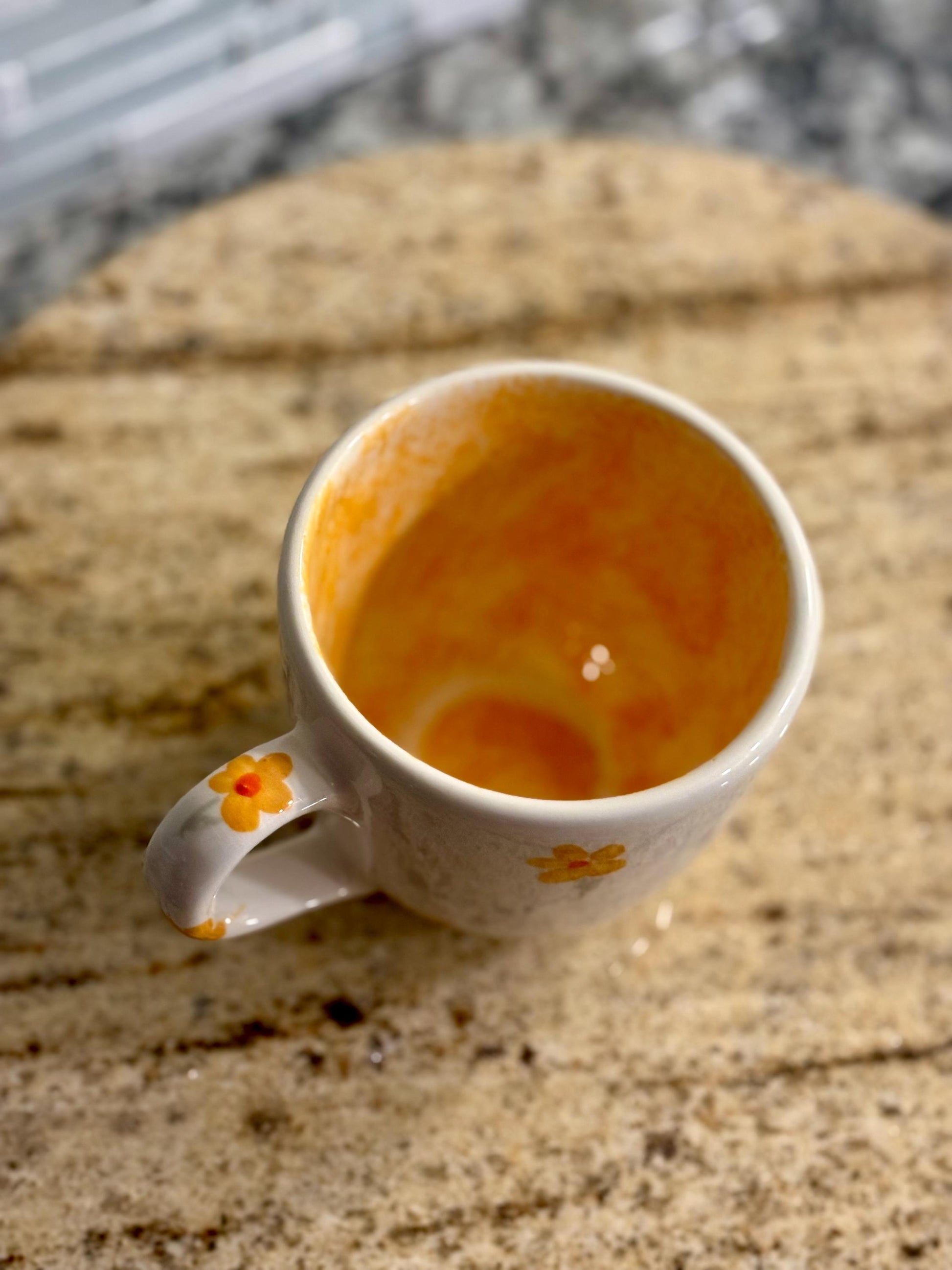 Hand-Painted Ceramic Mug: 8 oz Floral Latte Cup (Handmade in Mexico)