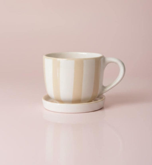 Striped Mug & Plate 16 oz Made in Mexico
