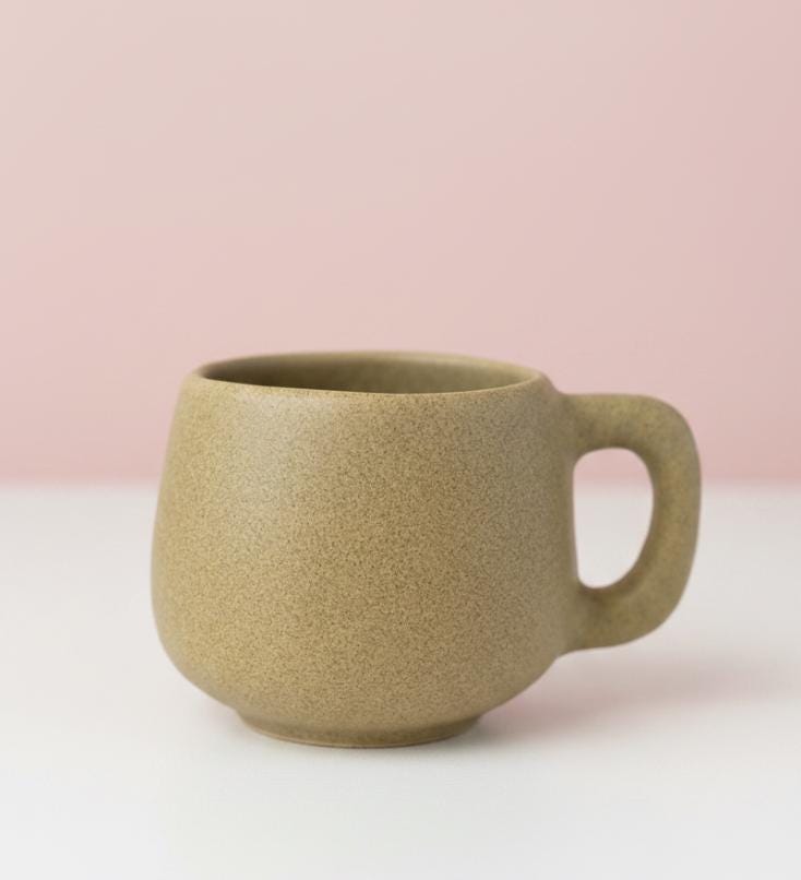 Speckled Ceramic Mug 10 oz Rounded Handmade Mexican Pottery Coffee Cup