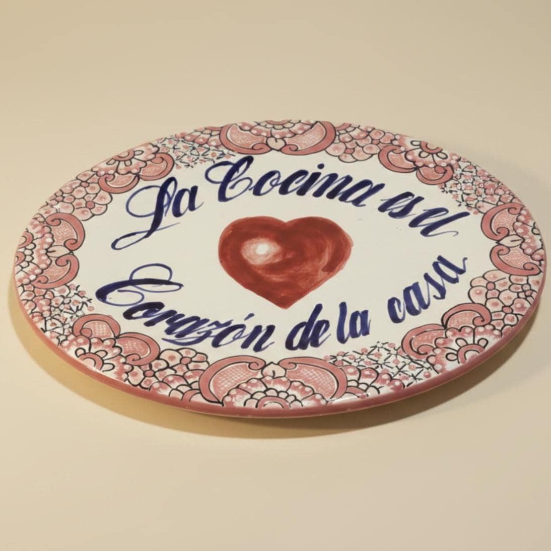 Handmade Talavera Wall Plate “La Cocina es el Corazón de la Casa” Mexican Ceramic Kitchen Wall Décor Made in Mexico