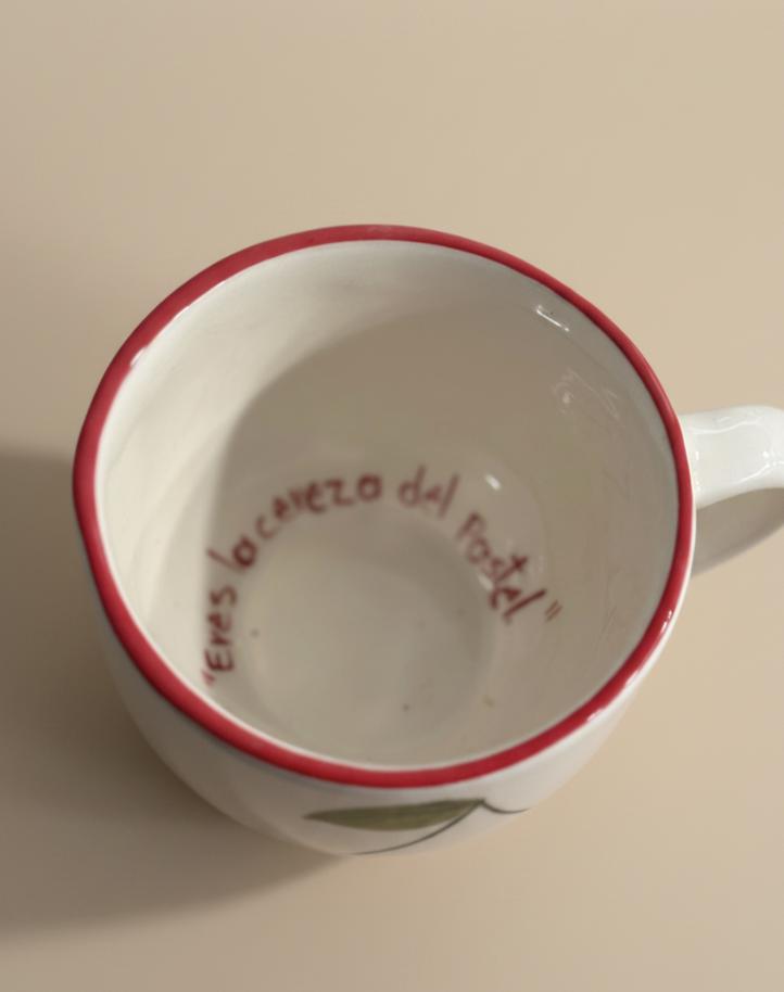 Cherry Coffee Mug 16 oz Ceramic Mug Made in Mexico “Eres la Cereza del Pastel” Mug Cute Cherry Cup Gift